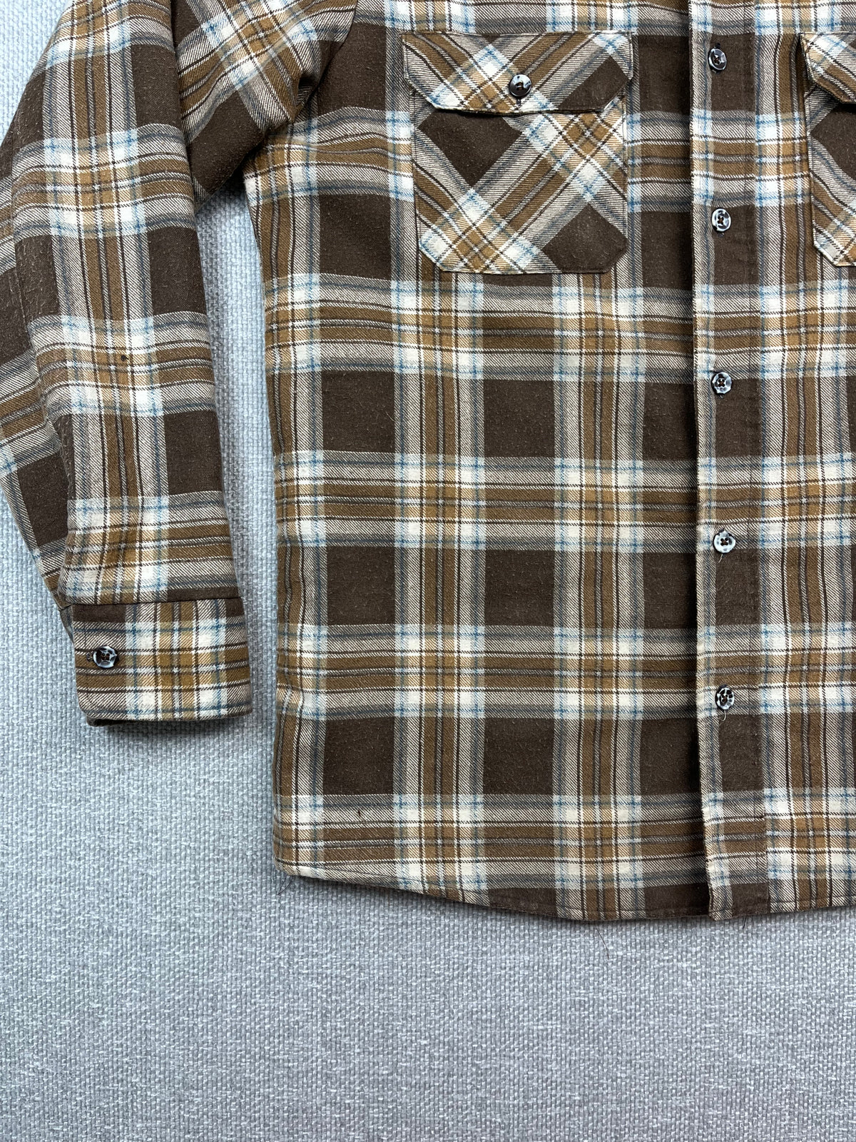 90’s Brown Plaid Flannel Shirt