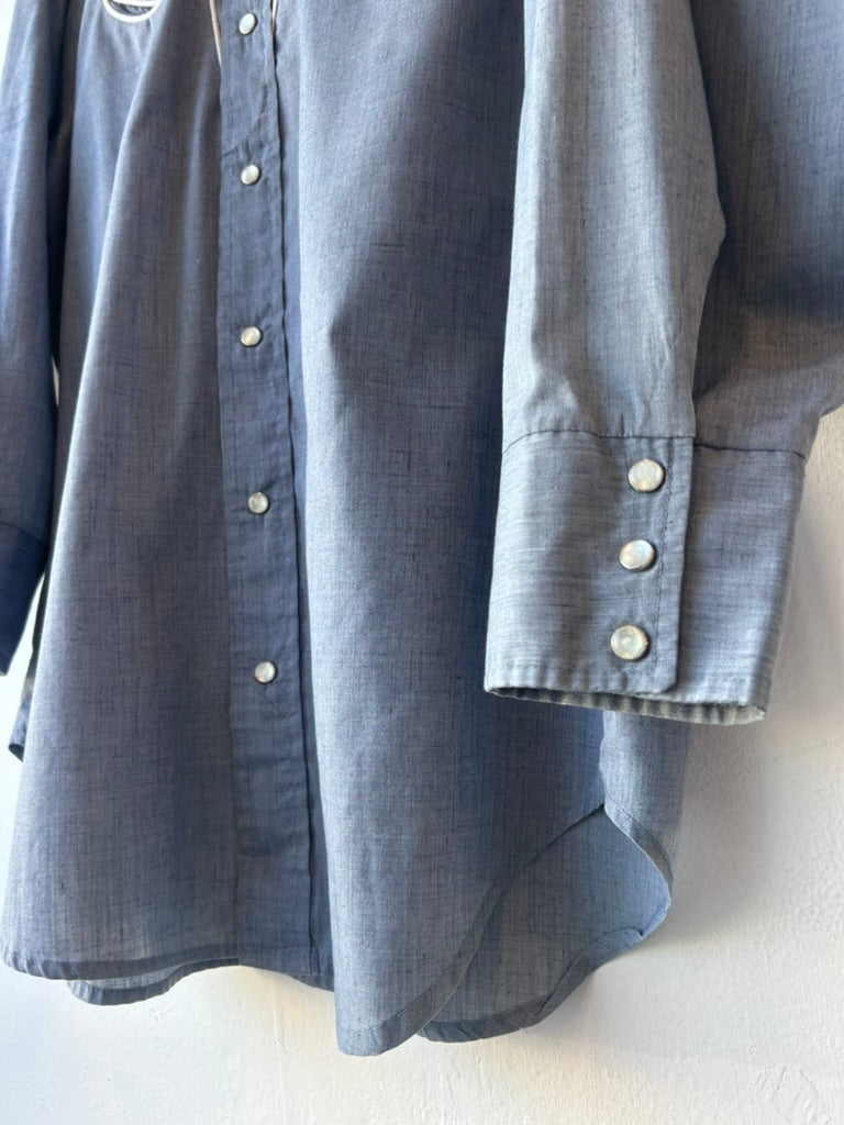 70's Embroidered Pearl Snap Shirt