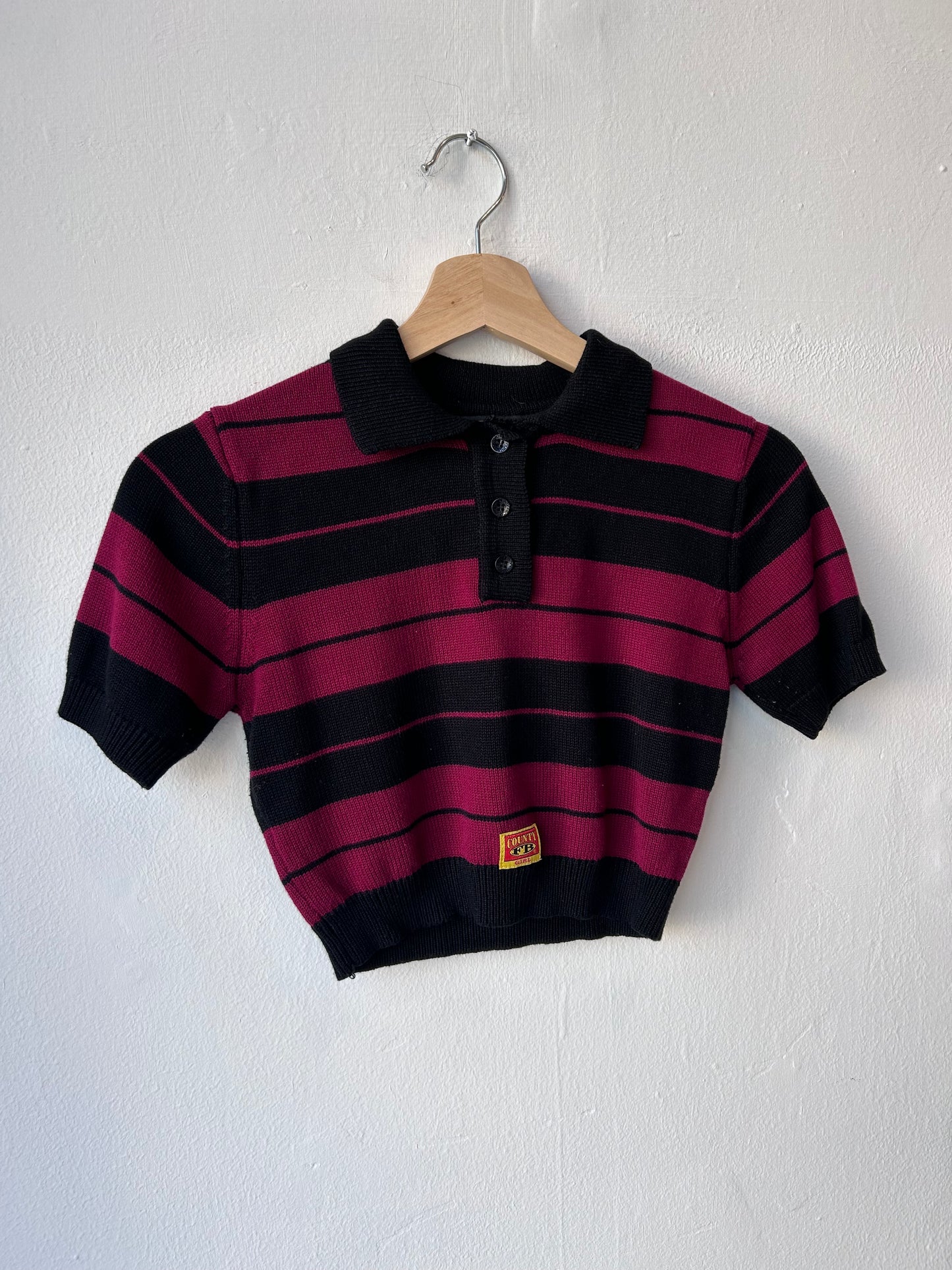 80's Striped Crop Shirt