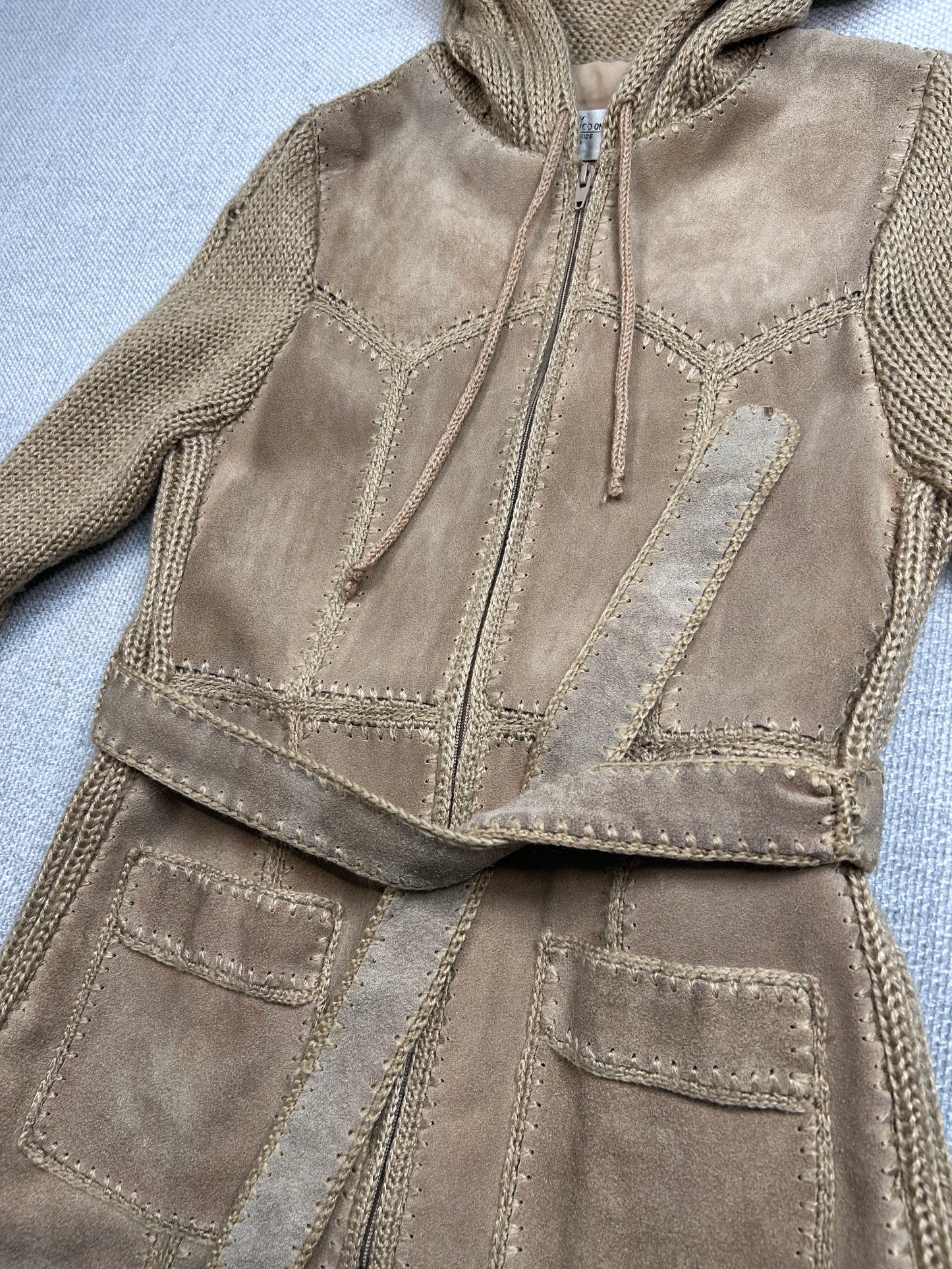 90's Hooded Suede Coat
