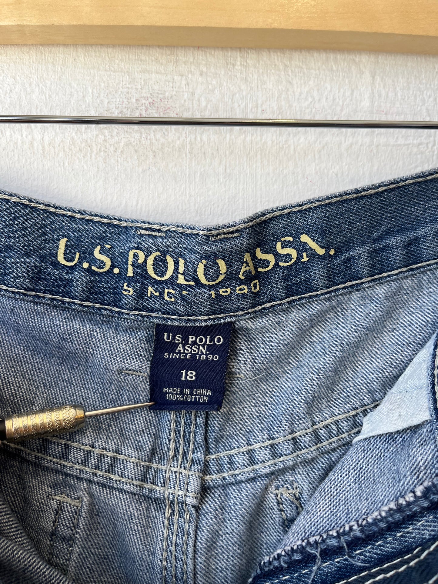 Y2K Polo ASSN. Denim Shorts 28"