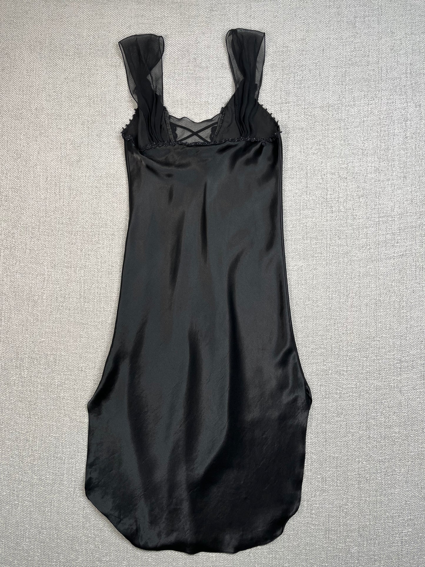 90's Black Lace Slip Dress
