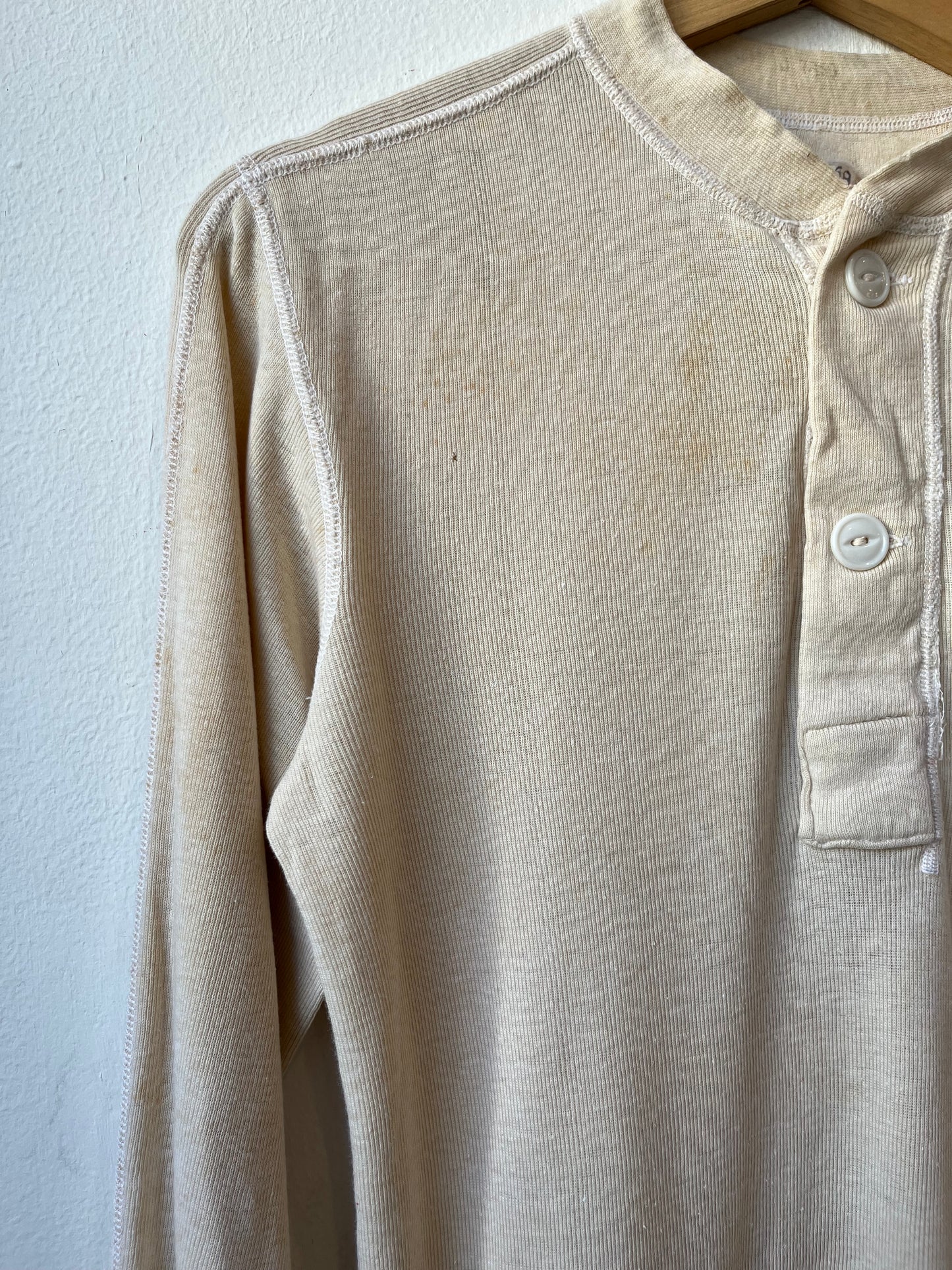 80’s Cream Henley Thermal