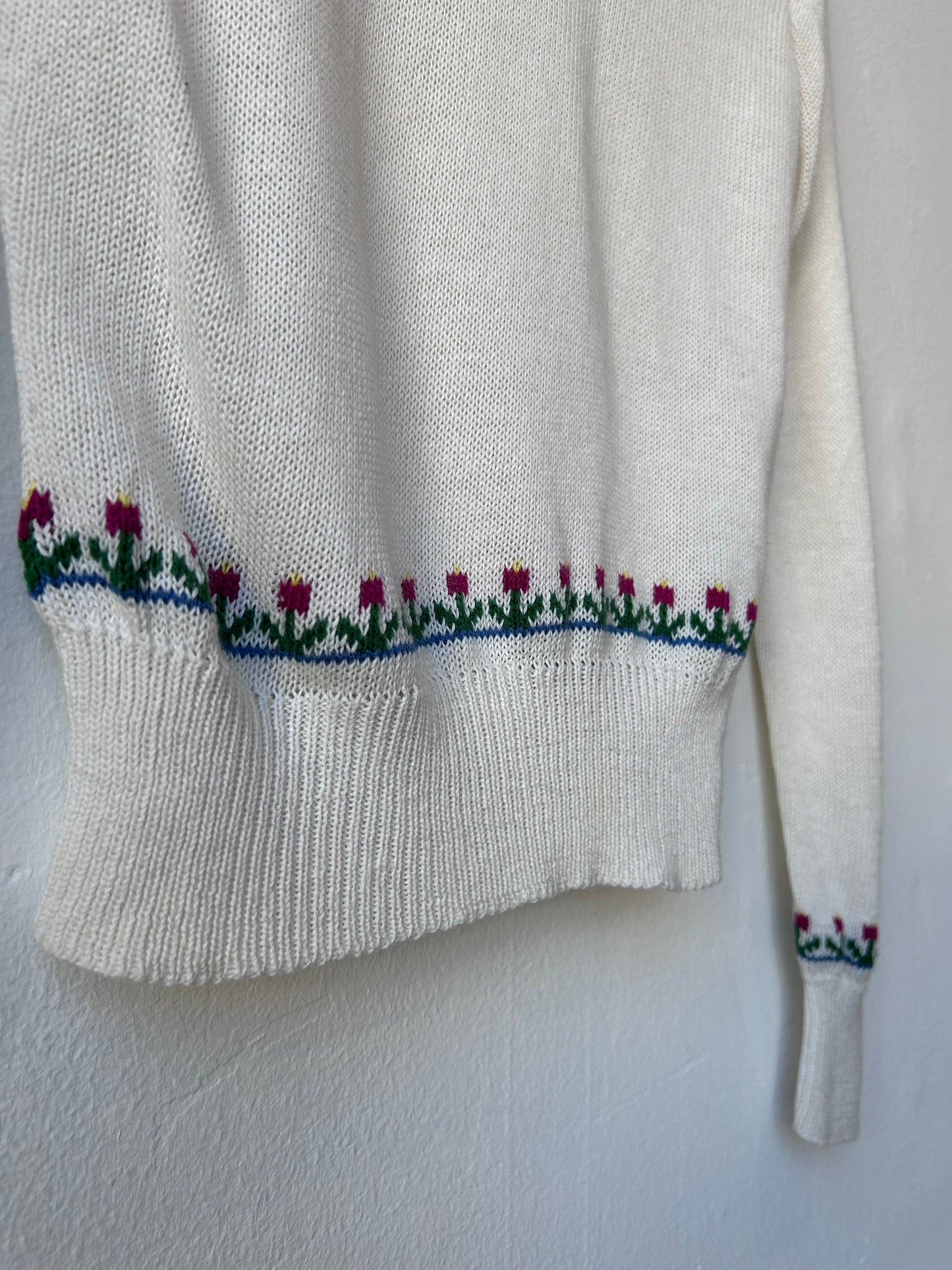 80's Flower Knit Sweater