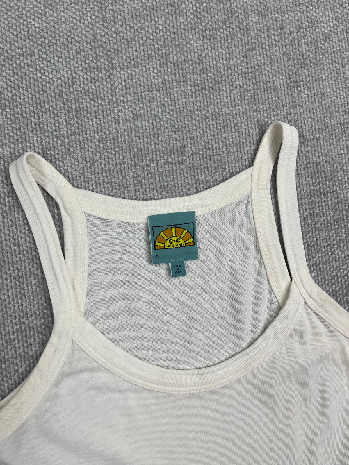 Y2K White Cotton Tank Top