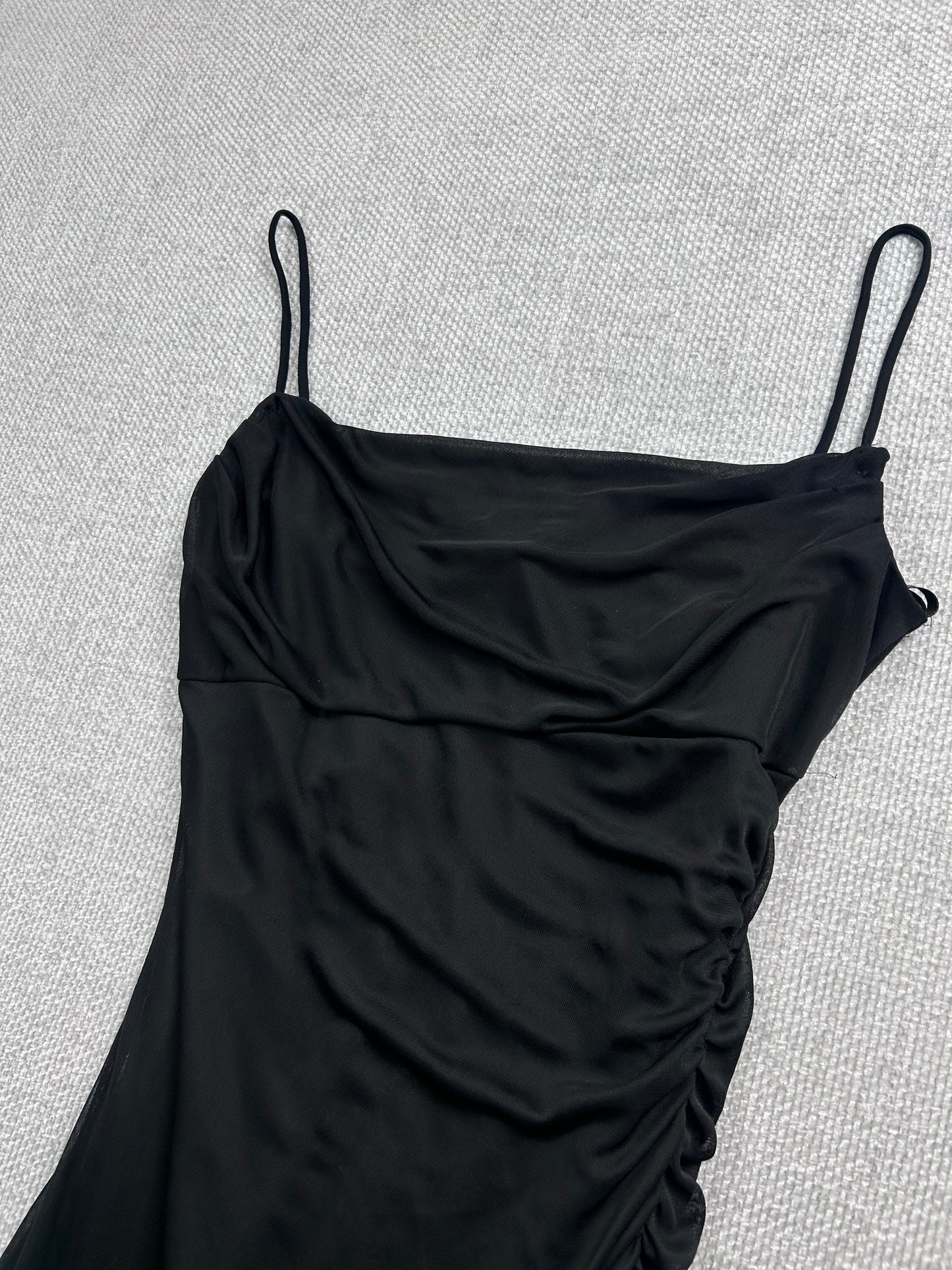 90's Asymmetrical Mesh Gown