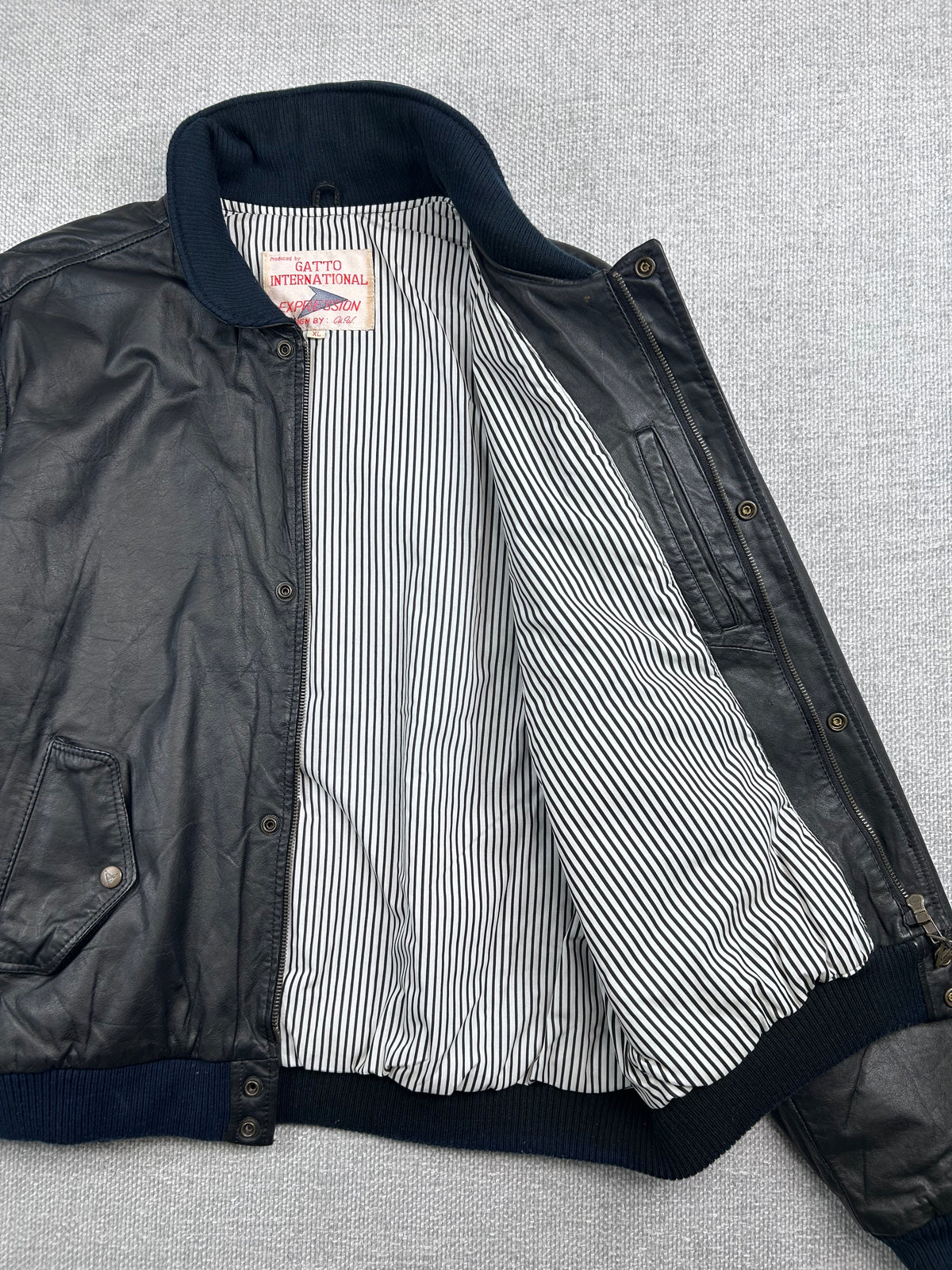 90's Hard Rock Dallas Leather Bomber Jacket