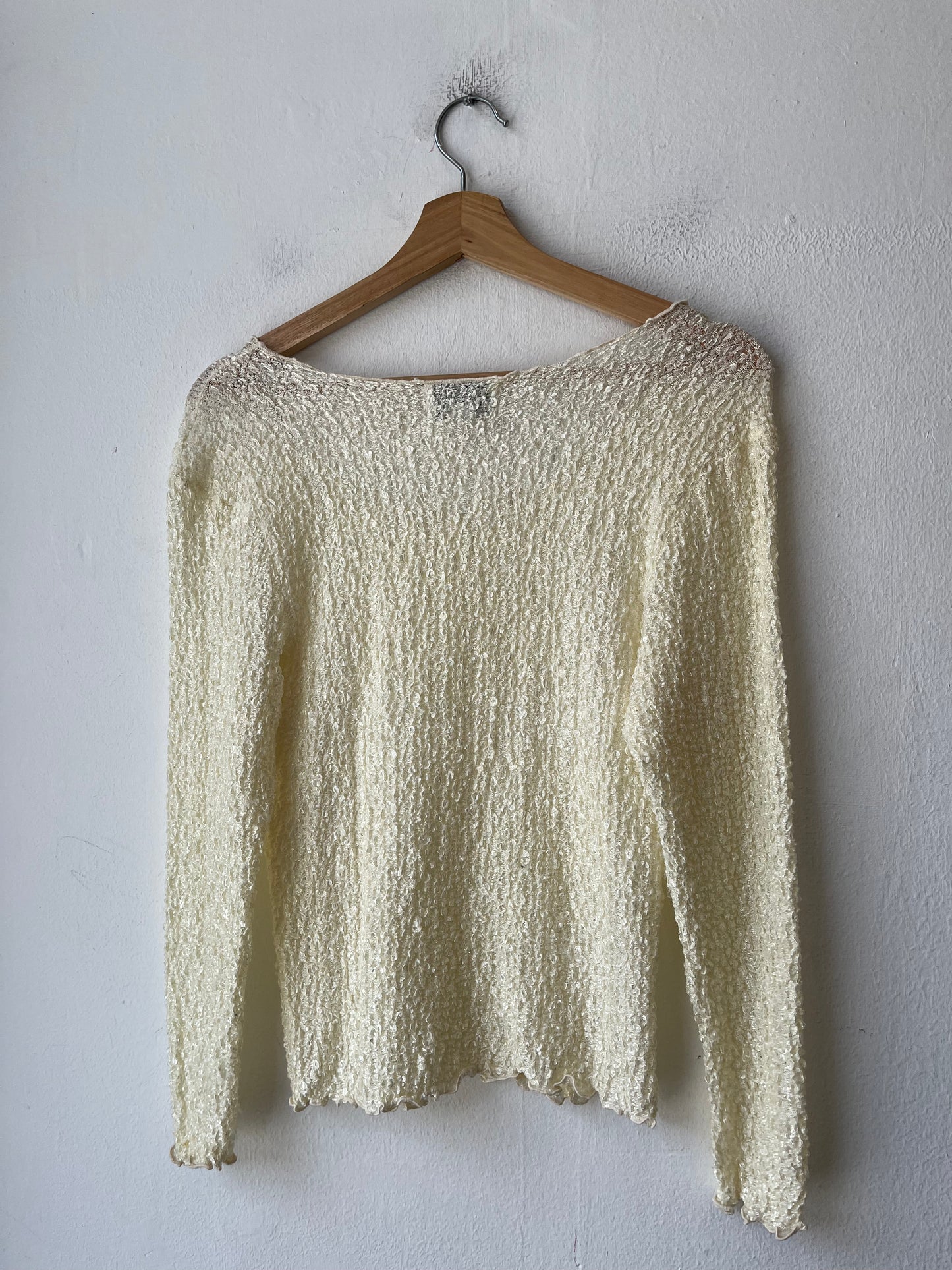 80's White Lace Long Sleeve Blouse