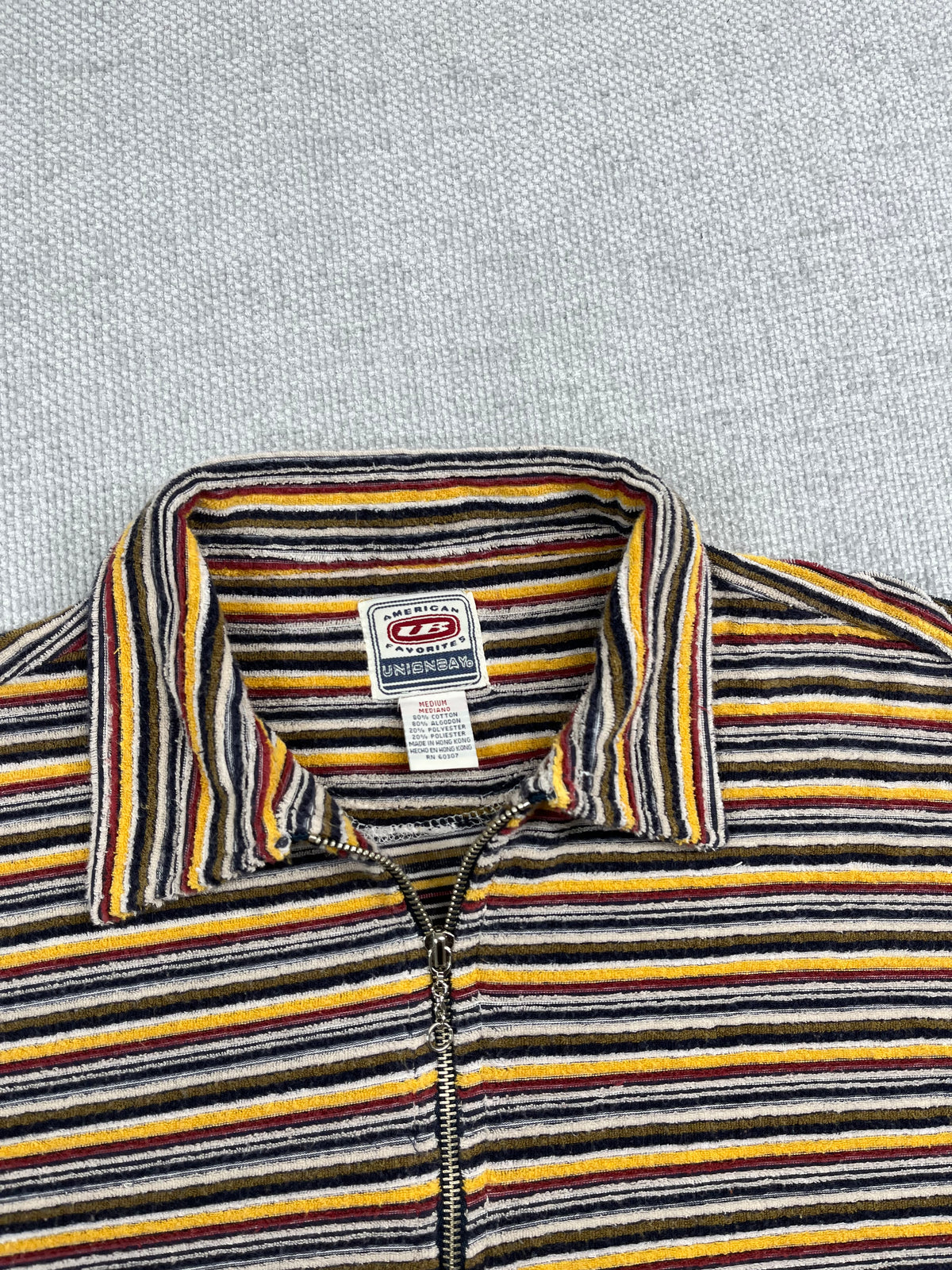 90's Terry Striped Quarter Zip