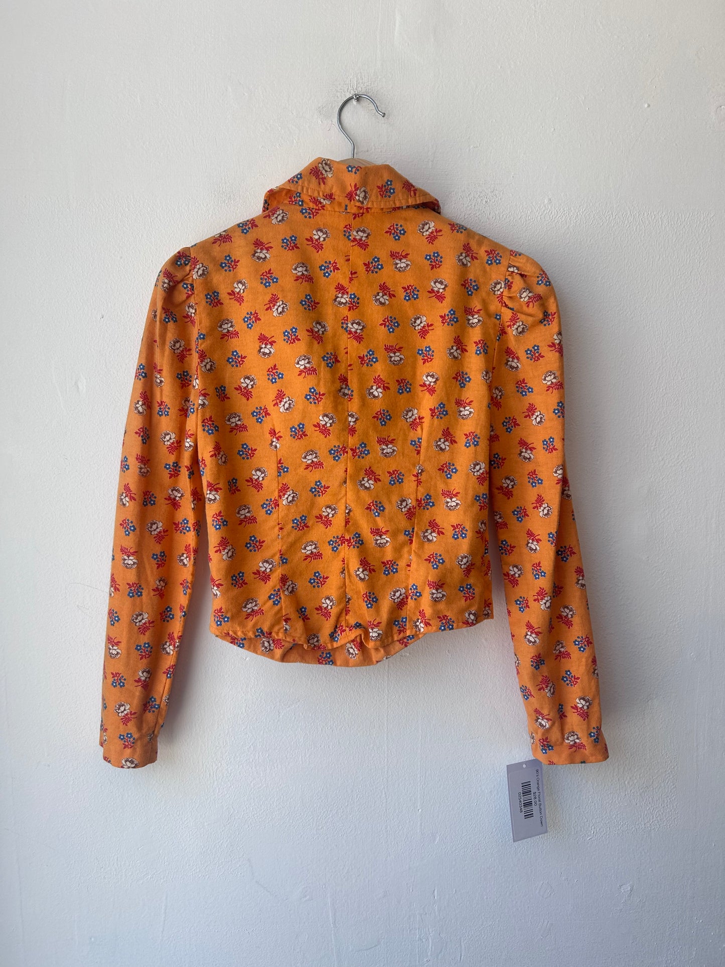 90’s Orange Floral Button Down