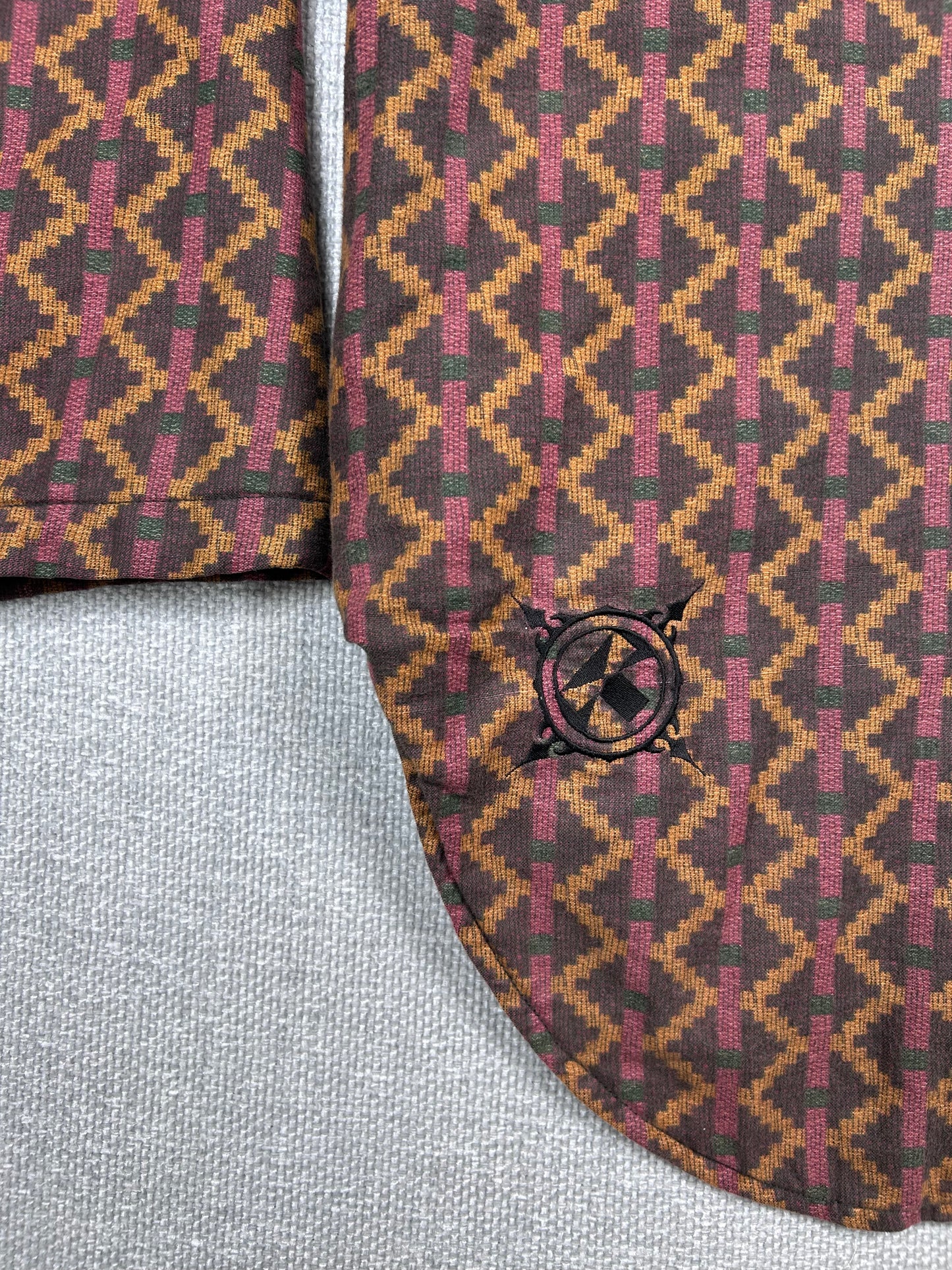 90's Patterned Tech Zip Up