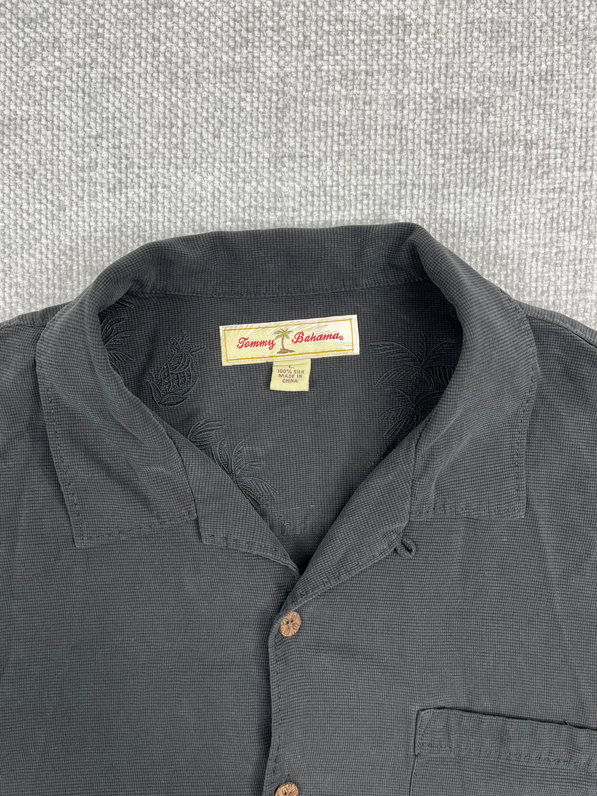 Y2K Black Silk Button Up Shirt