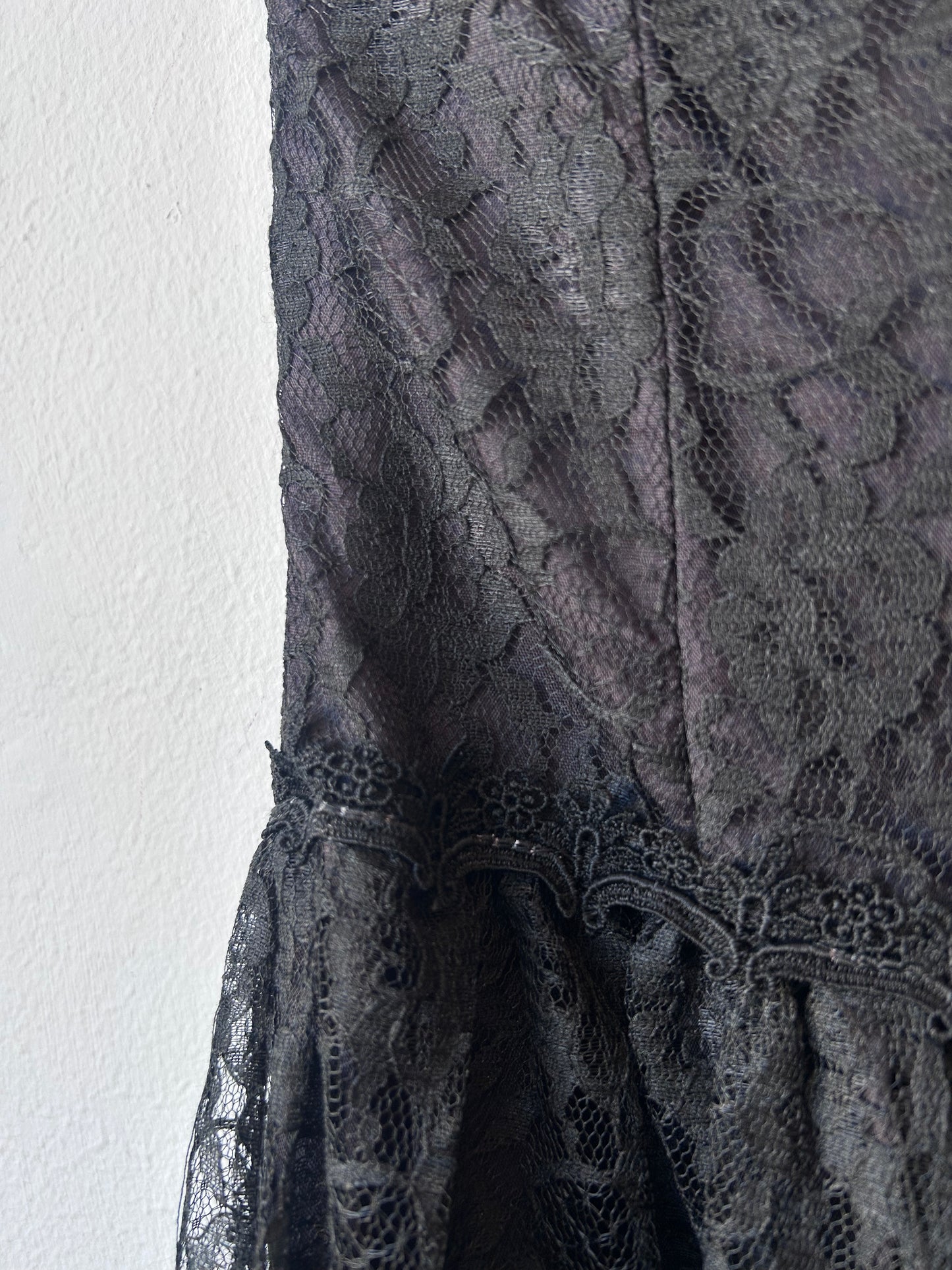 80’s Gunne Sax Strapless Black Lace Dress