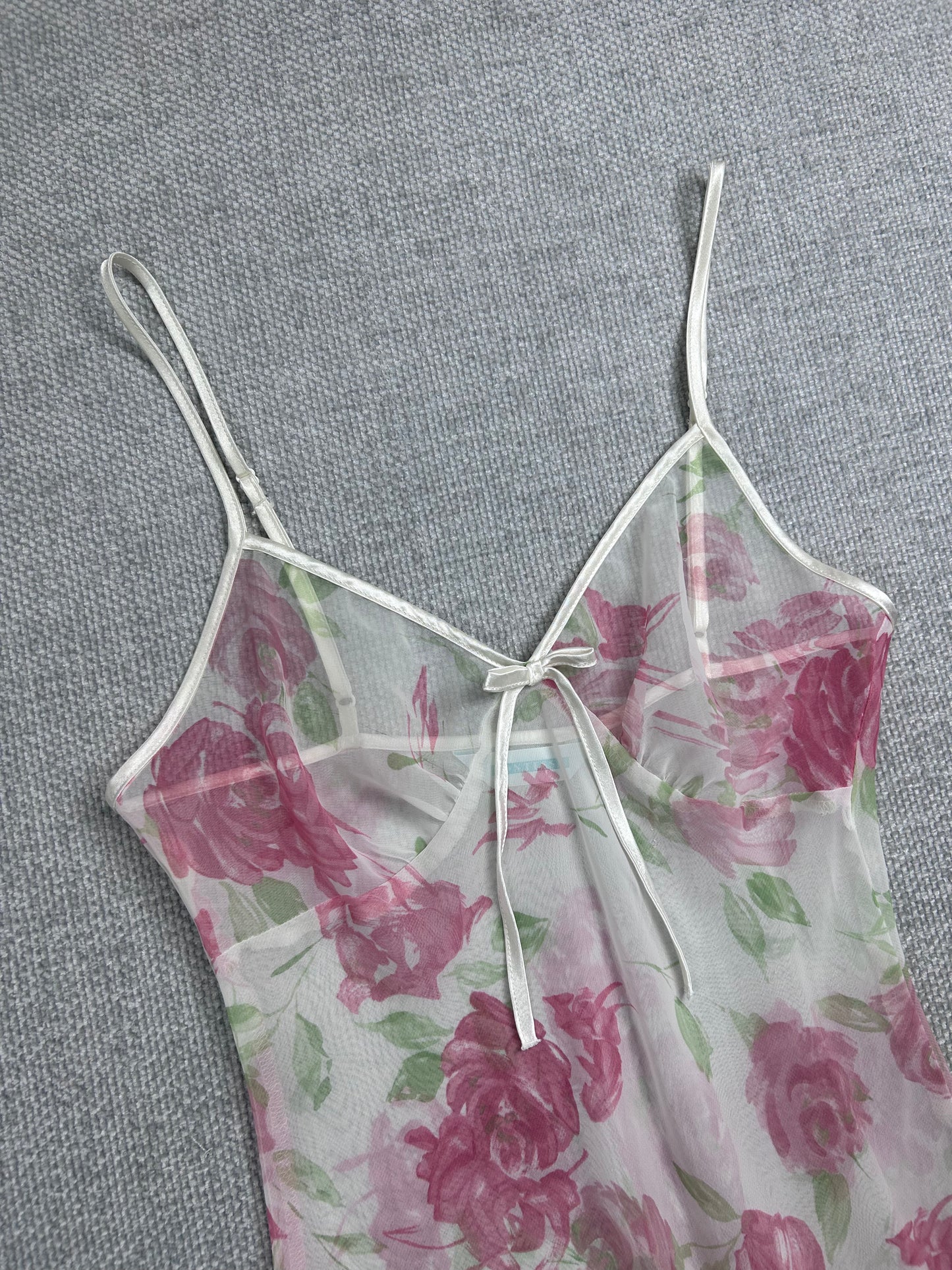 90's Sheer Floral Slip Dress