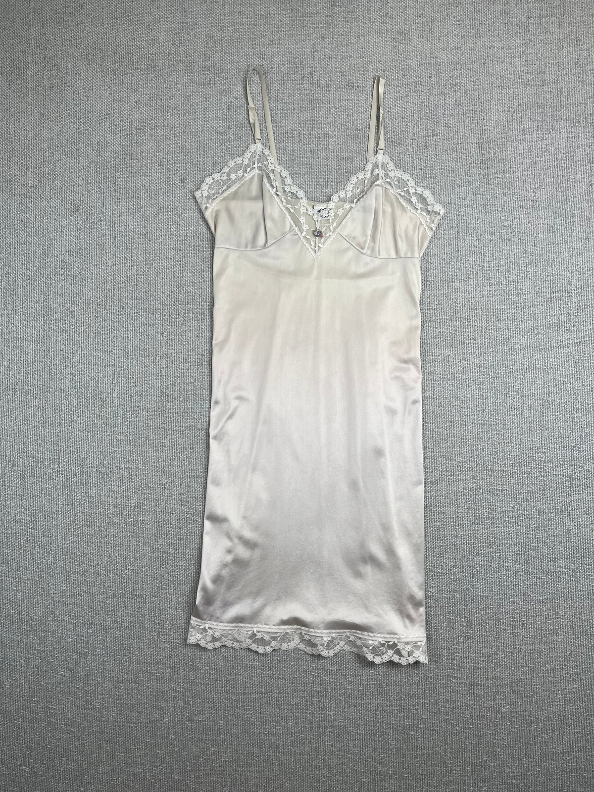 90's White Lace Slip Dress