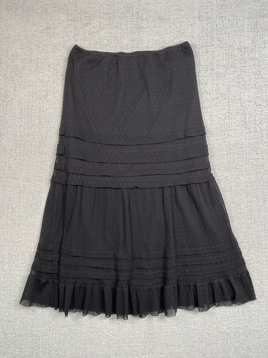 90's Black Tiered Skirt 26-32"