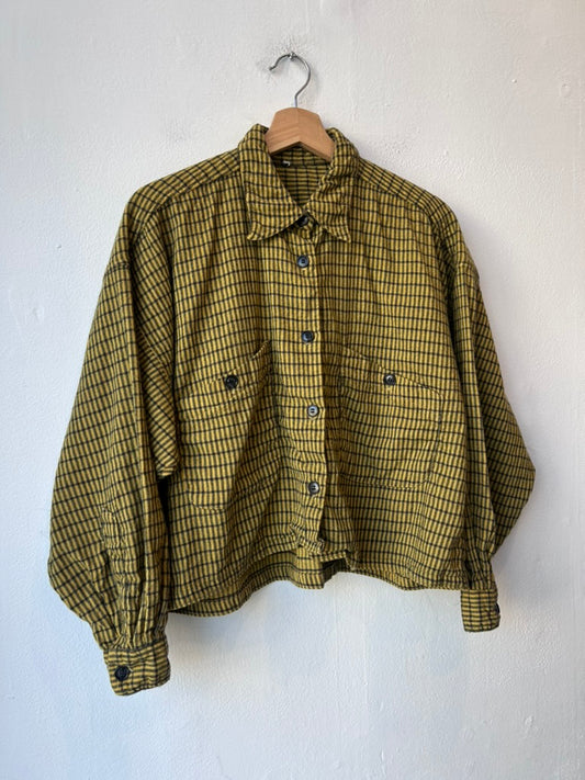 80's Cropped Wool Button Up Shirt