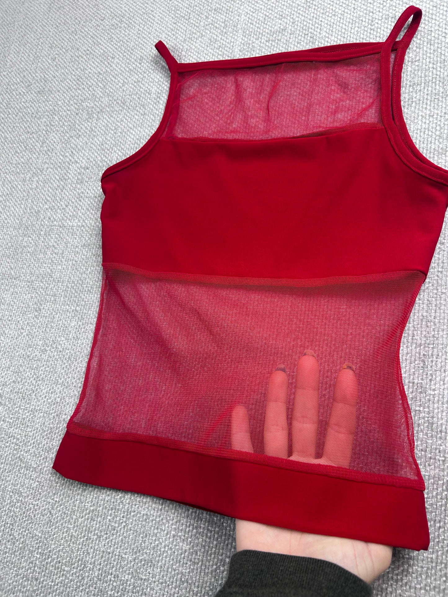 90's Red Mesh Tank Top