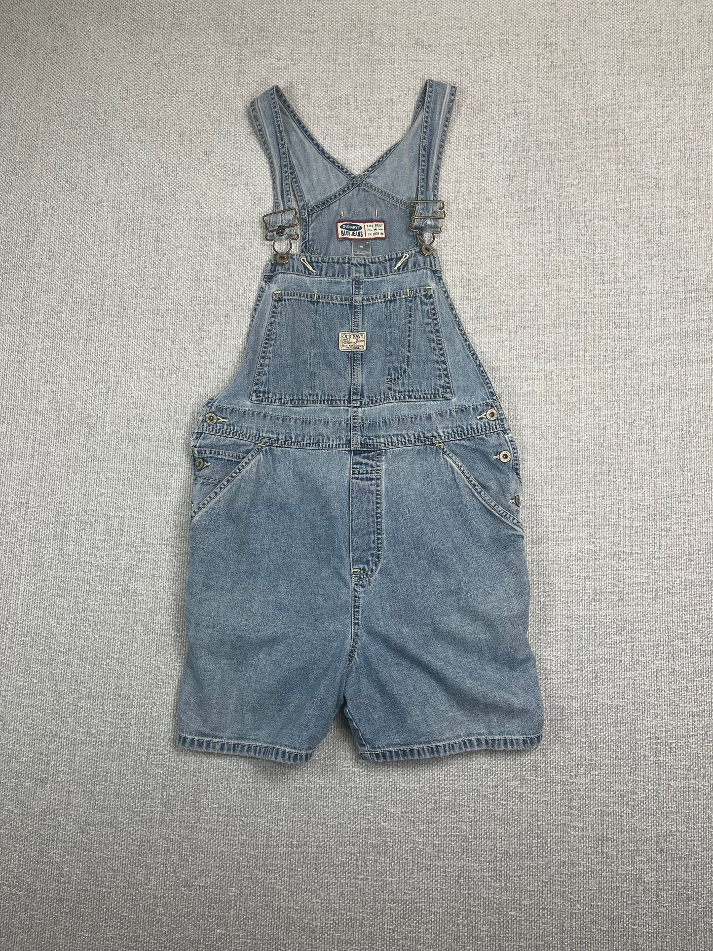 90's Denim Shorts Overalls