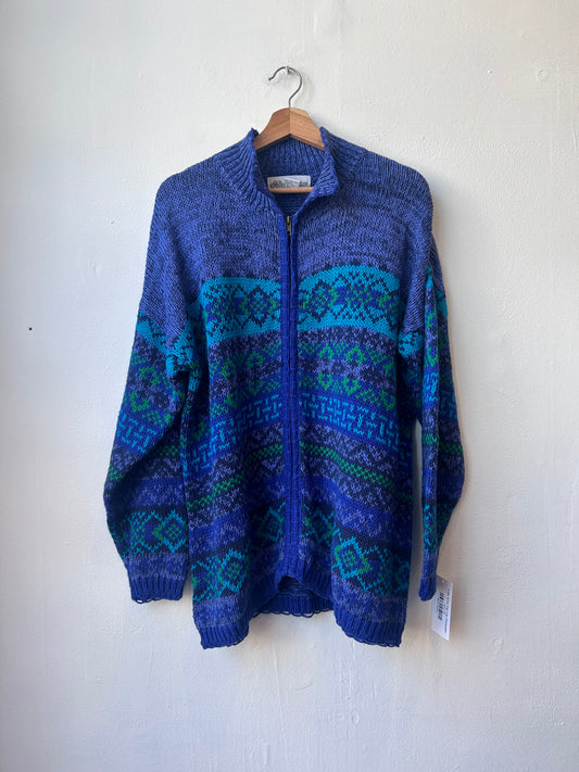 Y2K Knit Zip Up Sweater