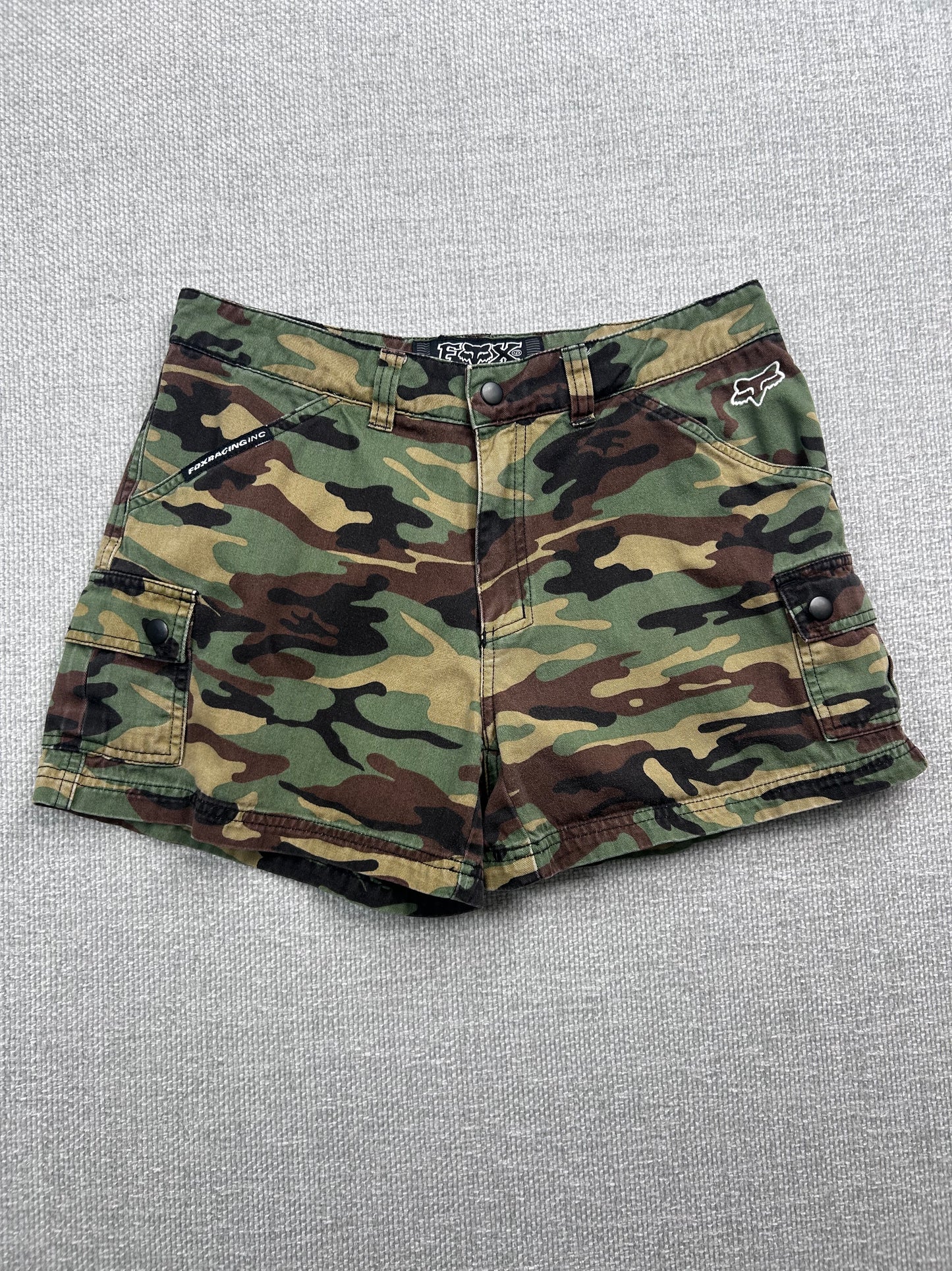 Y2K Camo Fox Shorts 28"