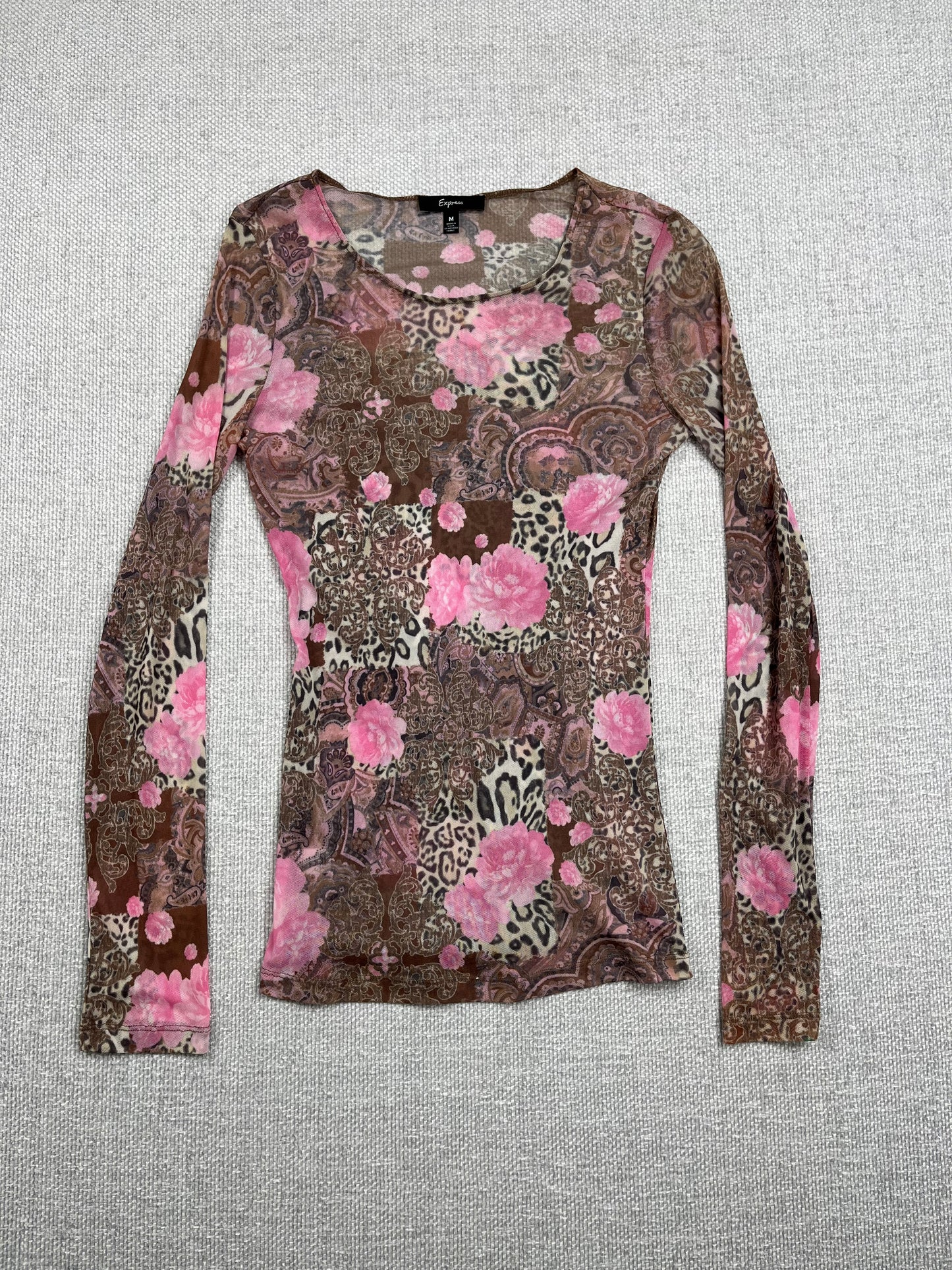 90's Mesh Pattern Long Sleeve Top