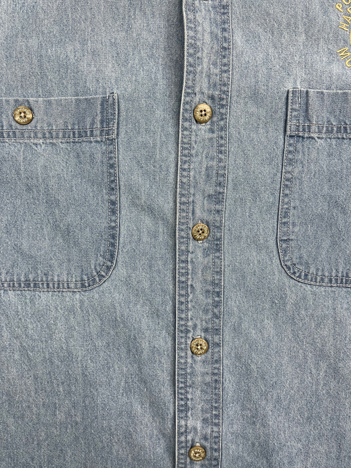Y2K Harley Davidson Denim Shirt