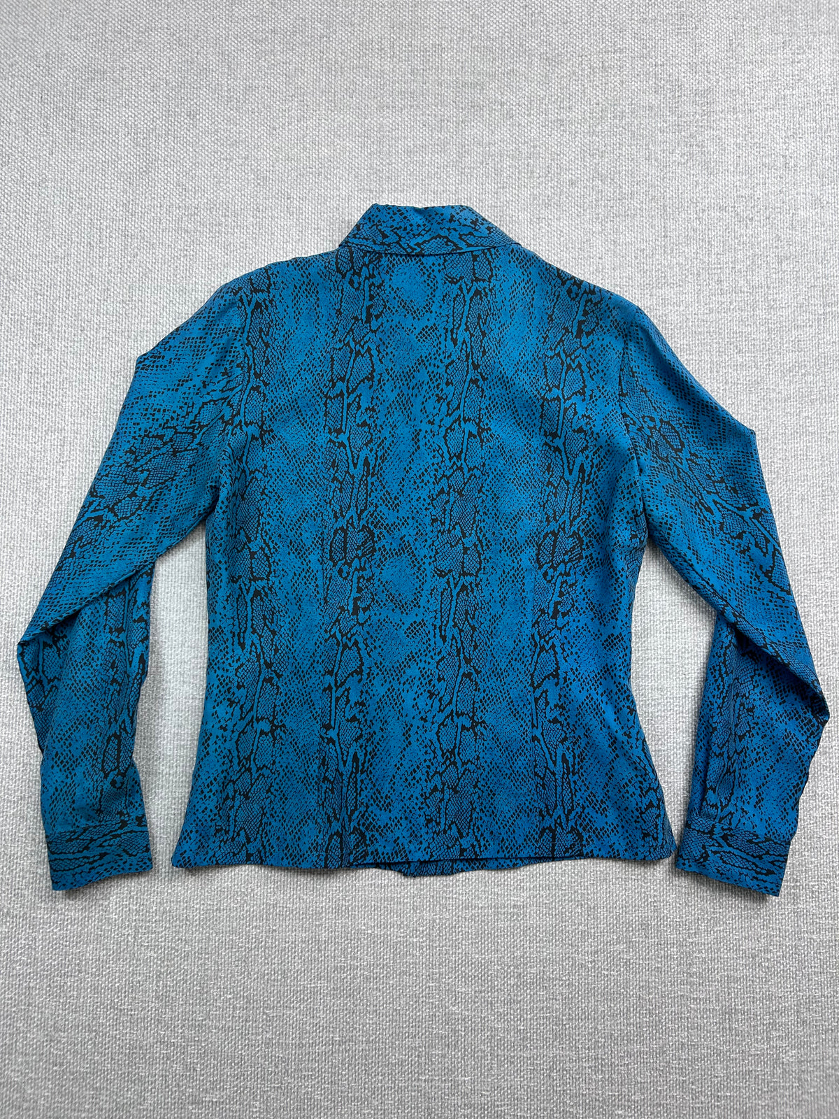 90's Blue Snake Pattern Blouse