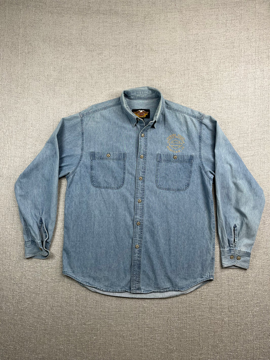 Y2K Harley Davidson Denim Shirt