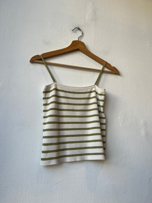 Y2K Green Striped Tank Top