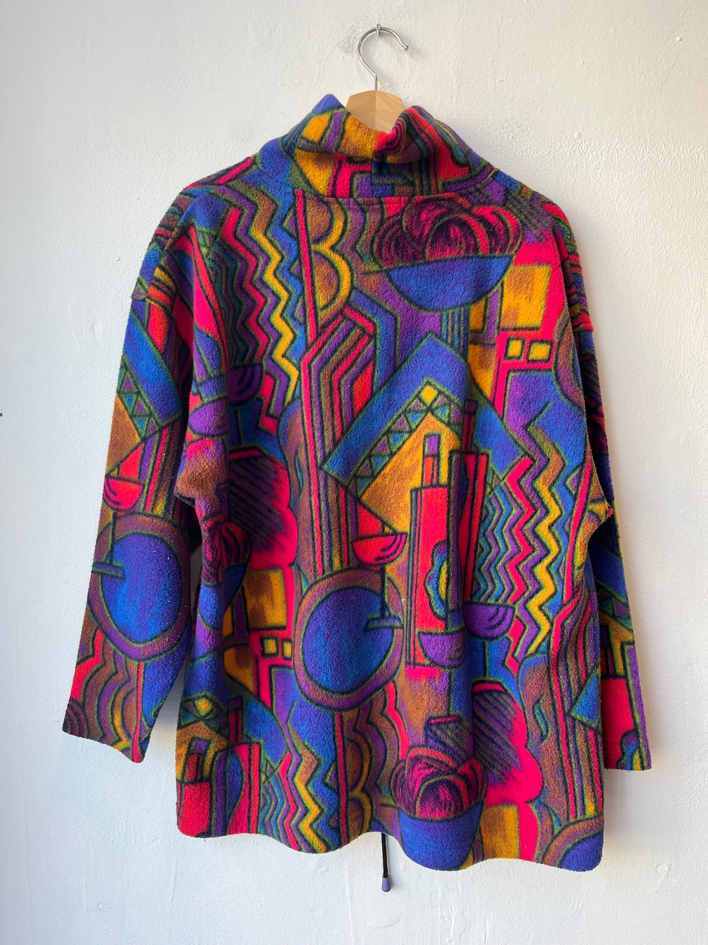 80's Abstract Fleece Pullover