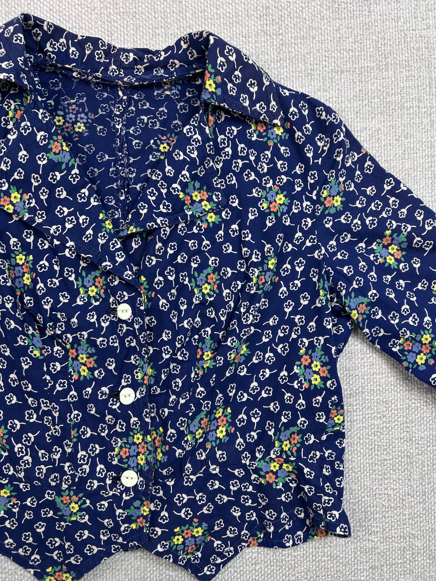 80's Floral Button Up Blouse