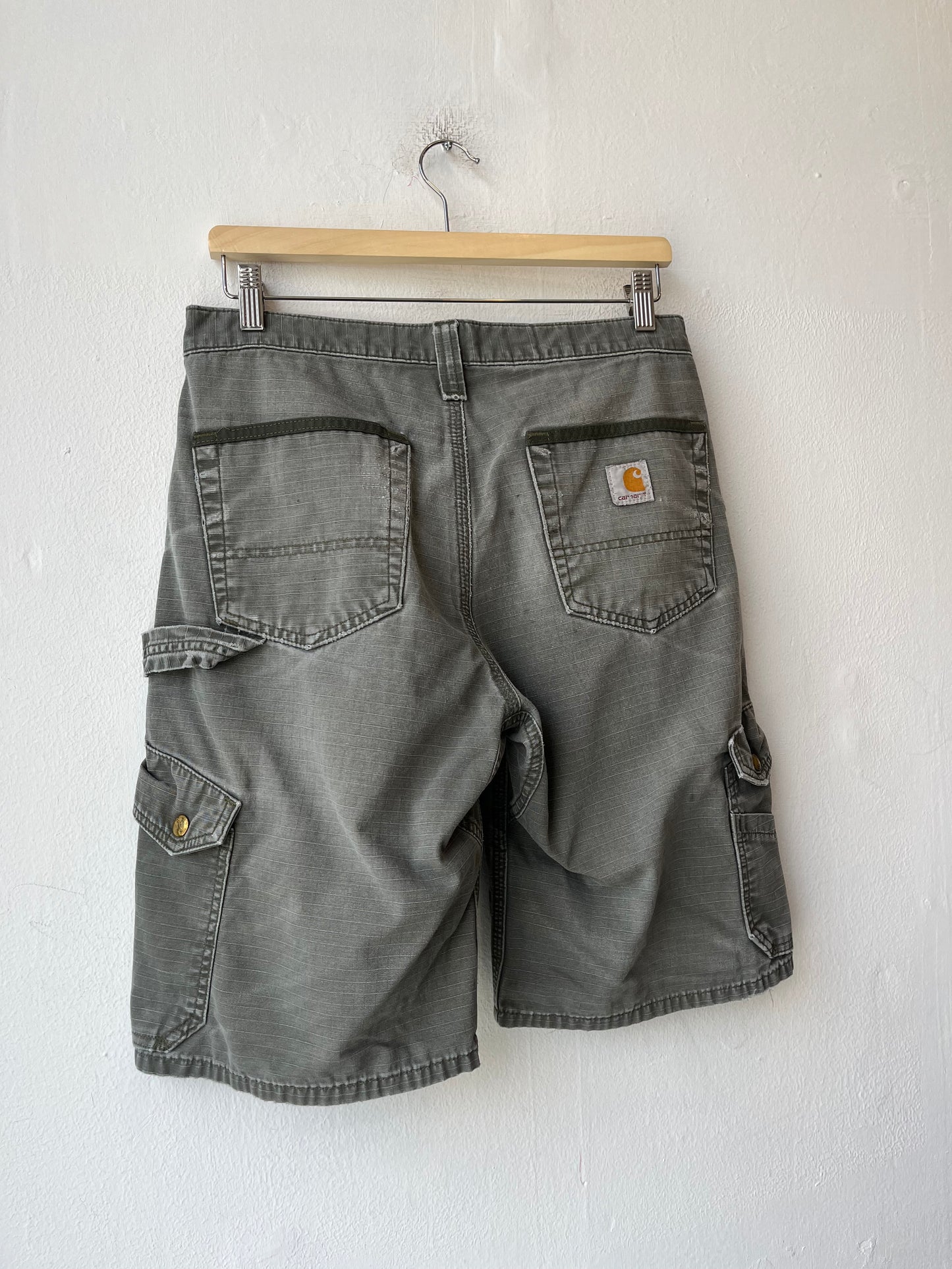Y2K Green Carhartt Distressed Shorts 30"