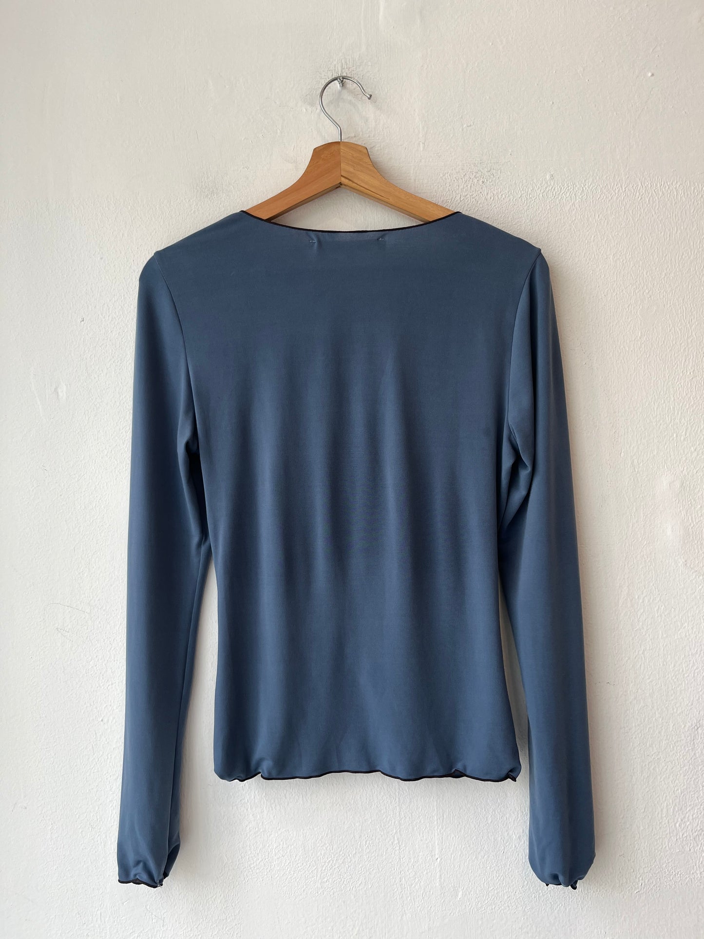 Y2K Blue Ruffle Long Sleeve