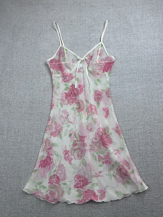 90's Sheer Floral Slip Dress