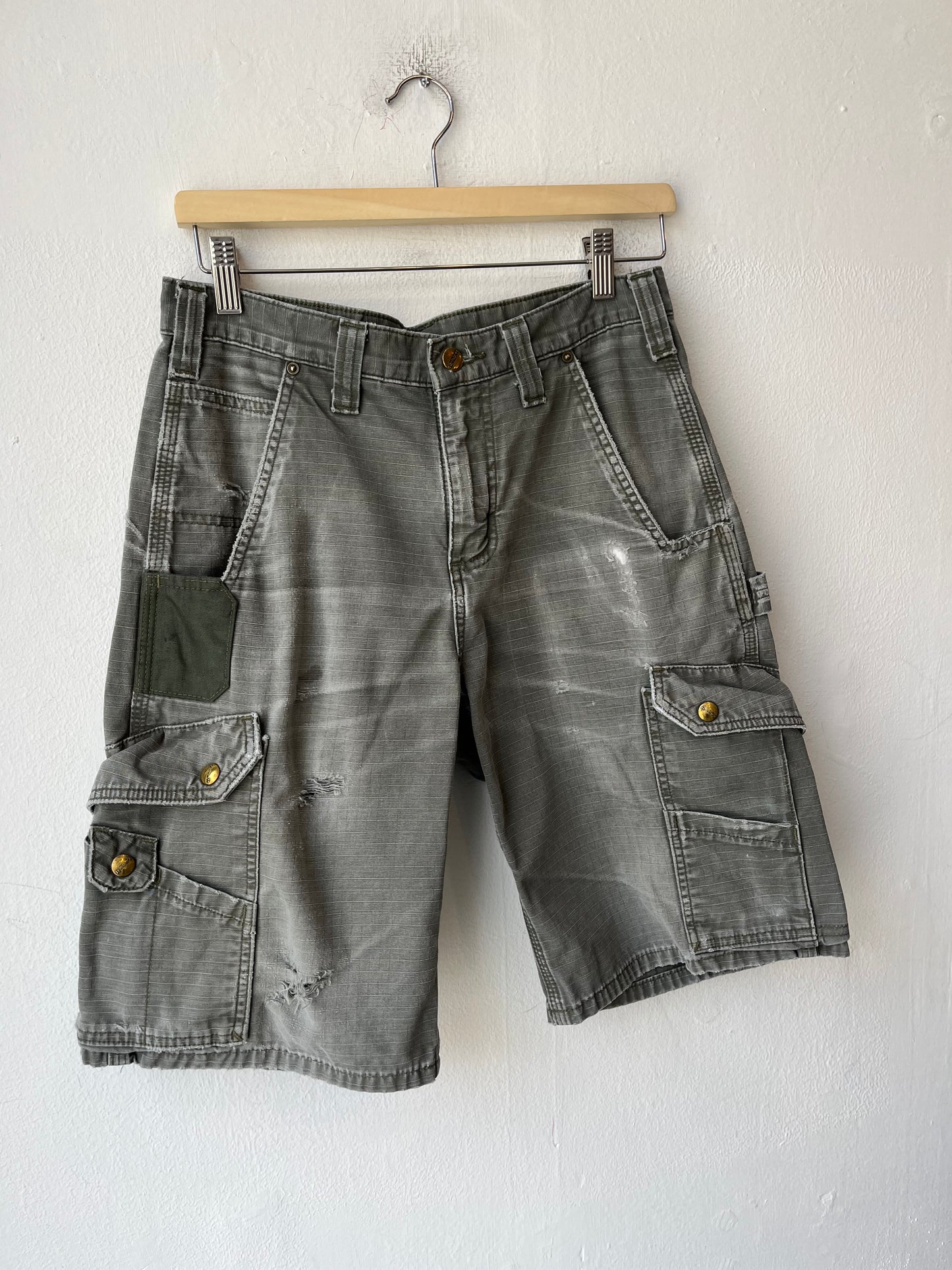 Y2K Green Carhartt Distressed Shorts 30"