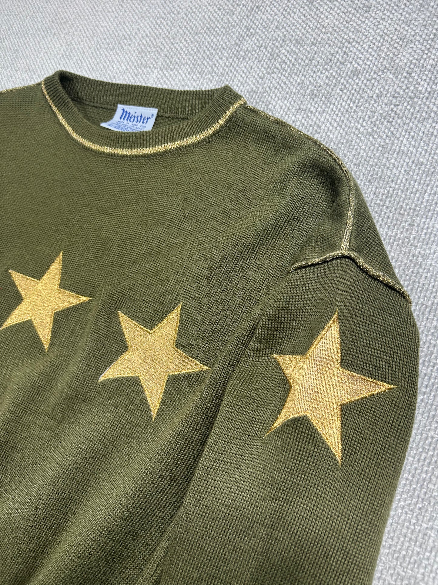 80's Wool Blend Star Ski Sweater