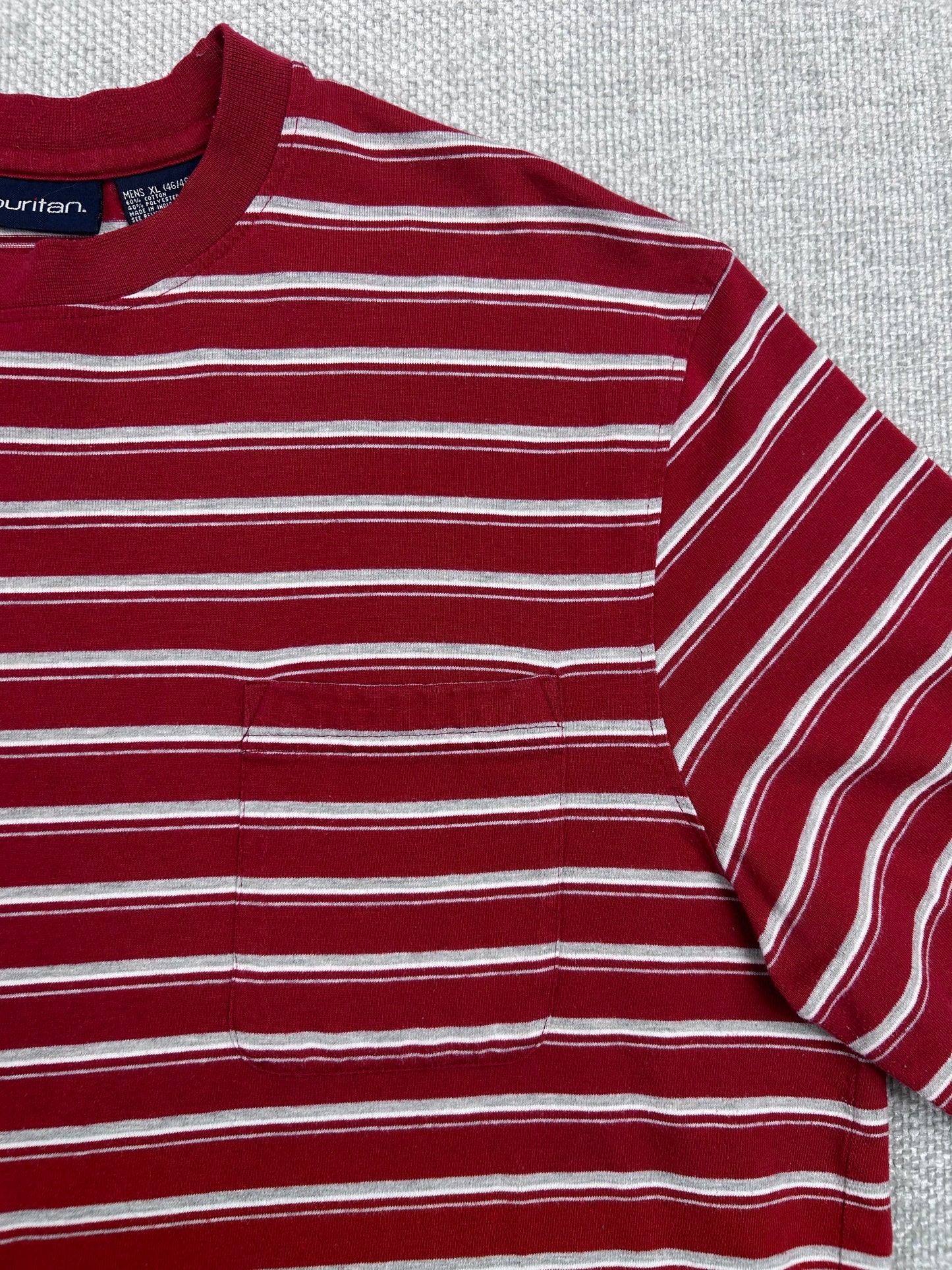Y2K Red Striped Pocket Tee