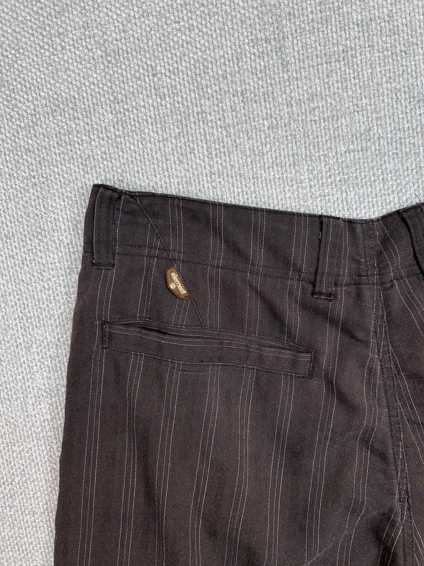Y2K Brown Pinstripe Shorts 34”