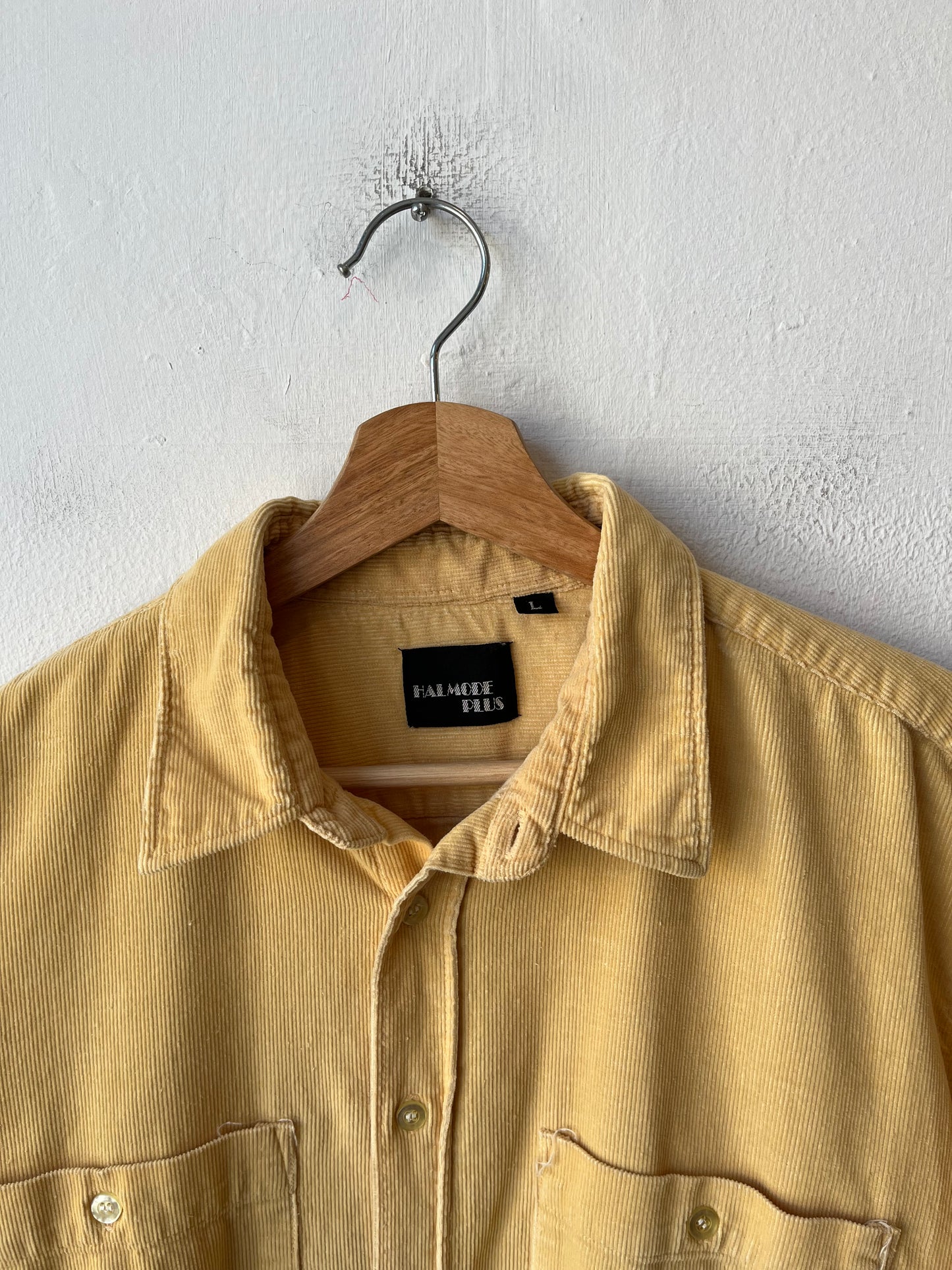 90's Yellow Corduroy Button Down Shirt