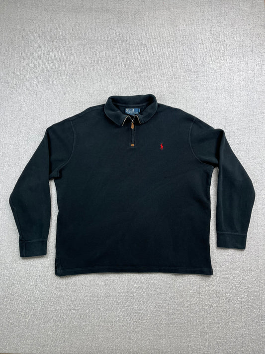90's Polo Black 1/4 Zip