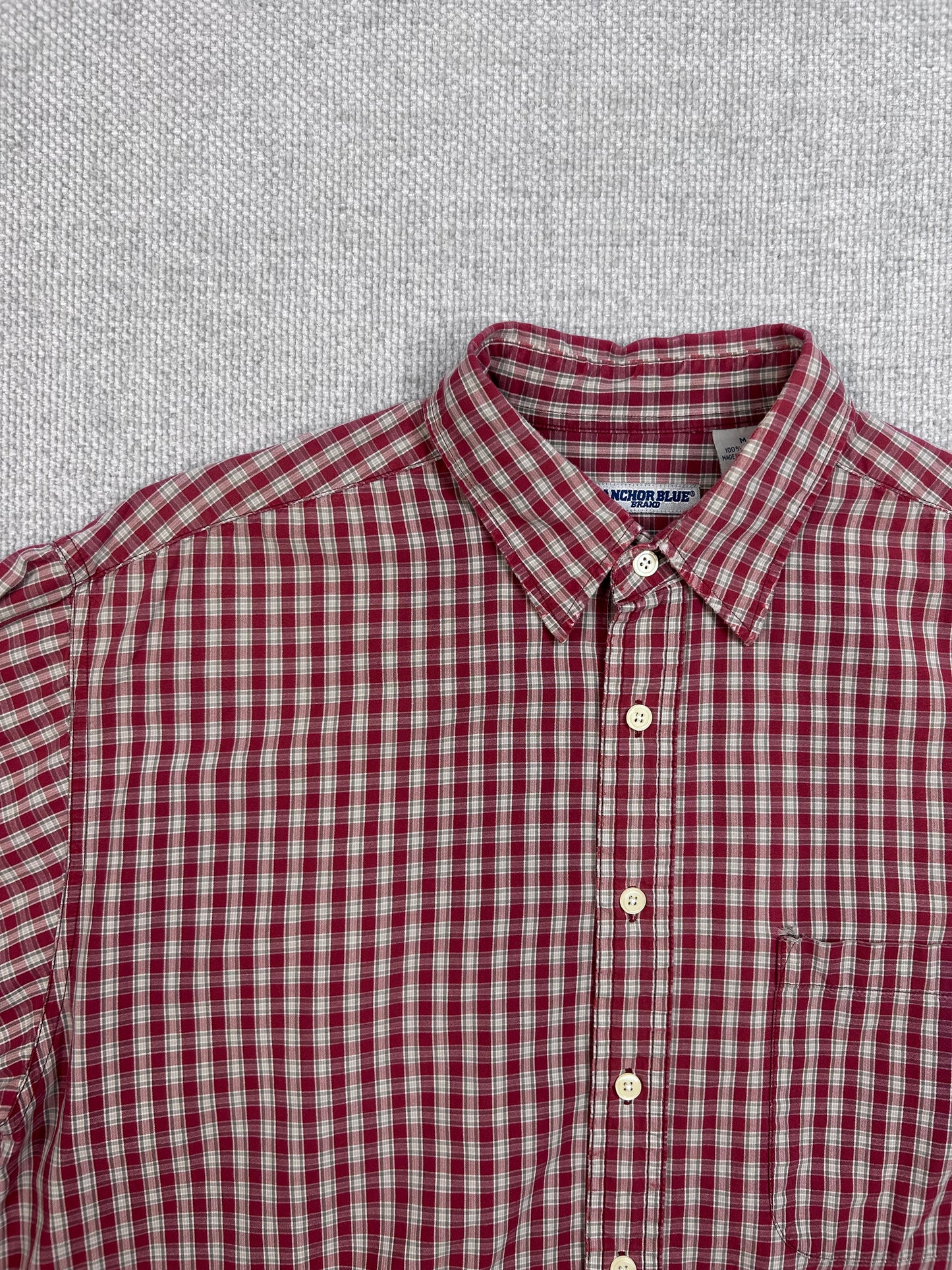 Y2K Plaid Anchor Blue Button Up
