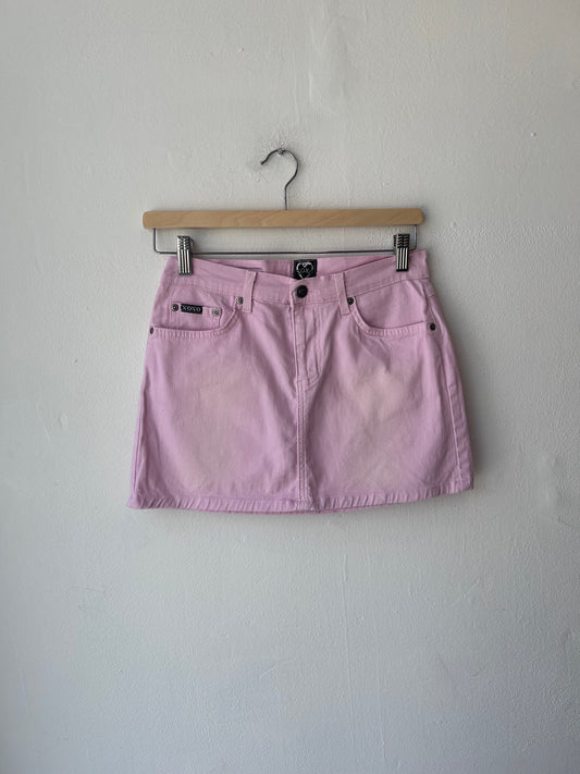 Y2K Pink Faded Mini Skirt 27”