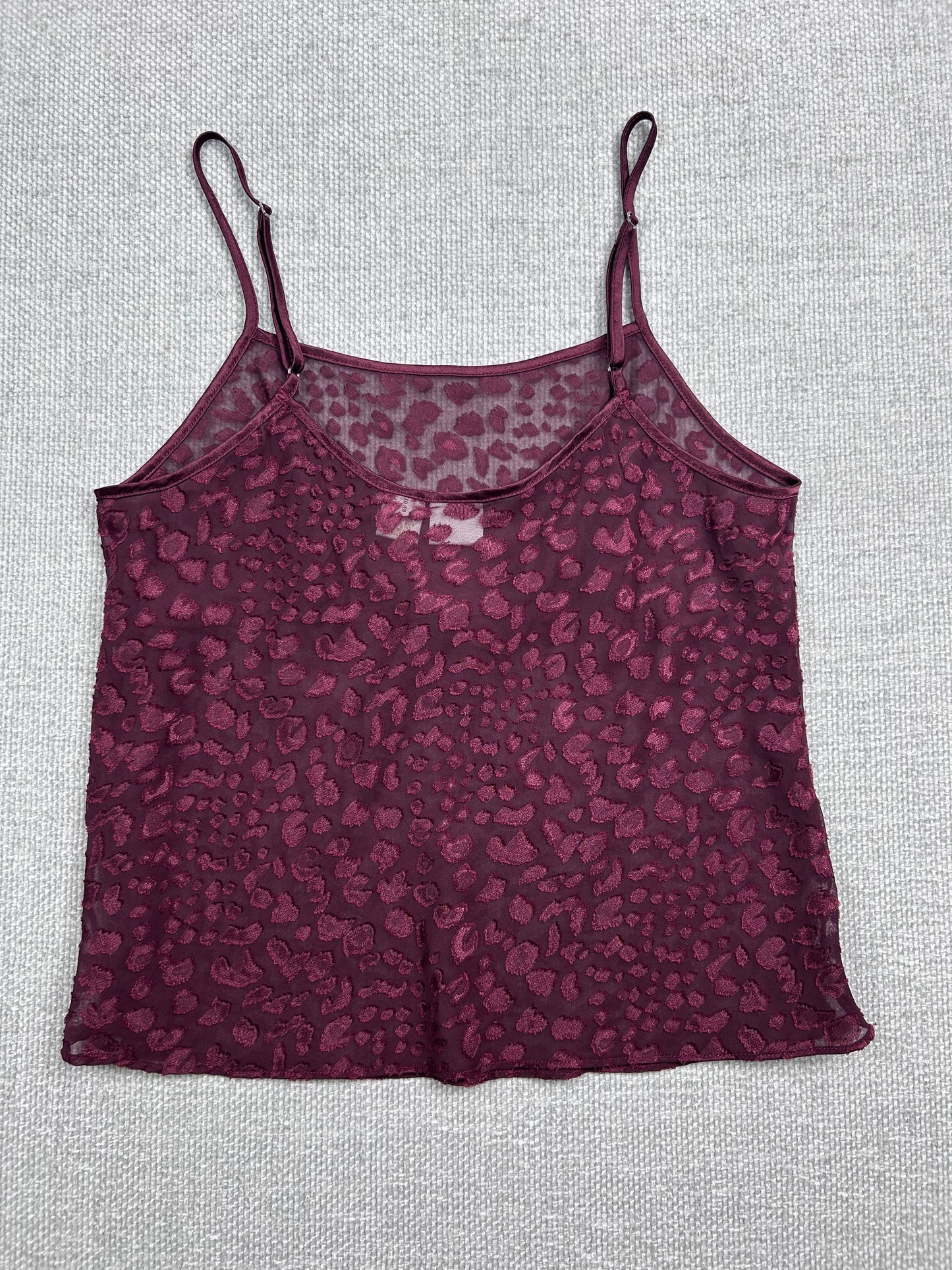 90's Sheer Burgundy Camisole