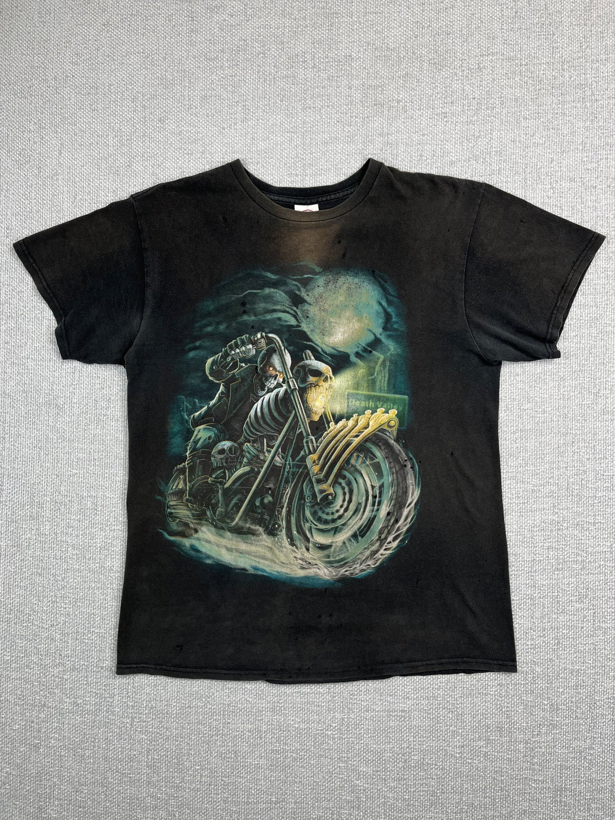 Y2K Skeleton Motorcycle T-Shirt