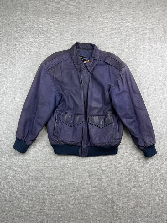 90s Pelle Leather Bomber Jacket