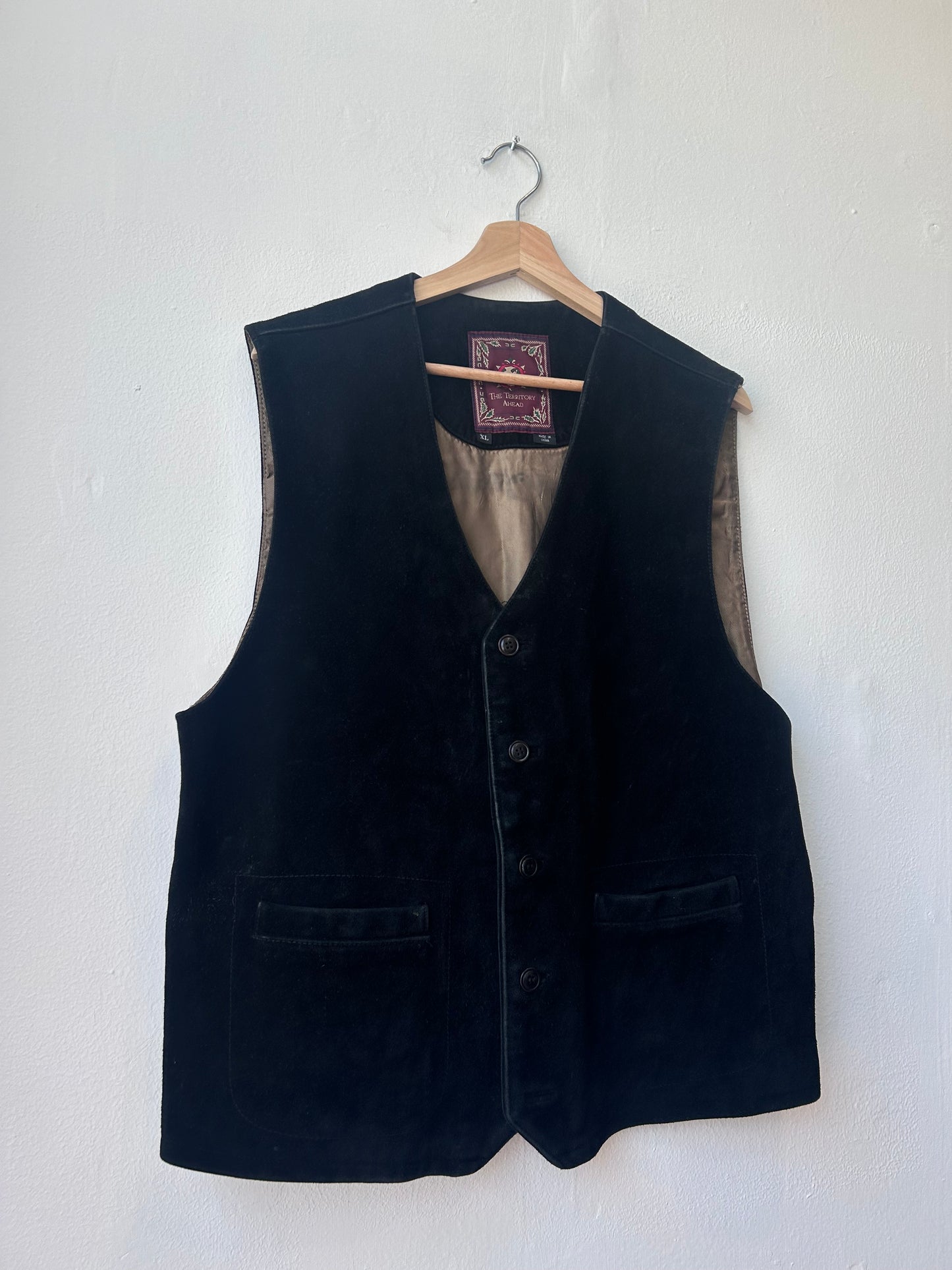 90's Black Suede Vest