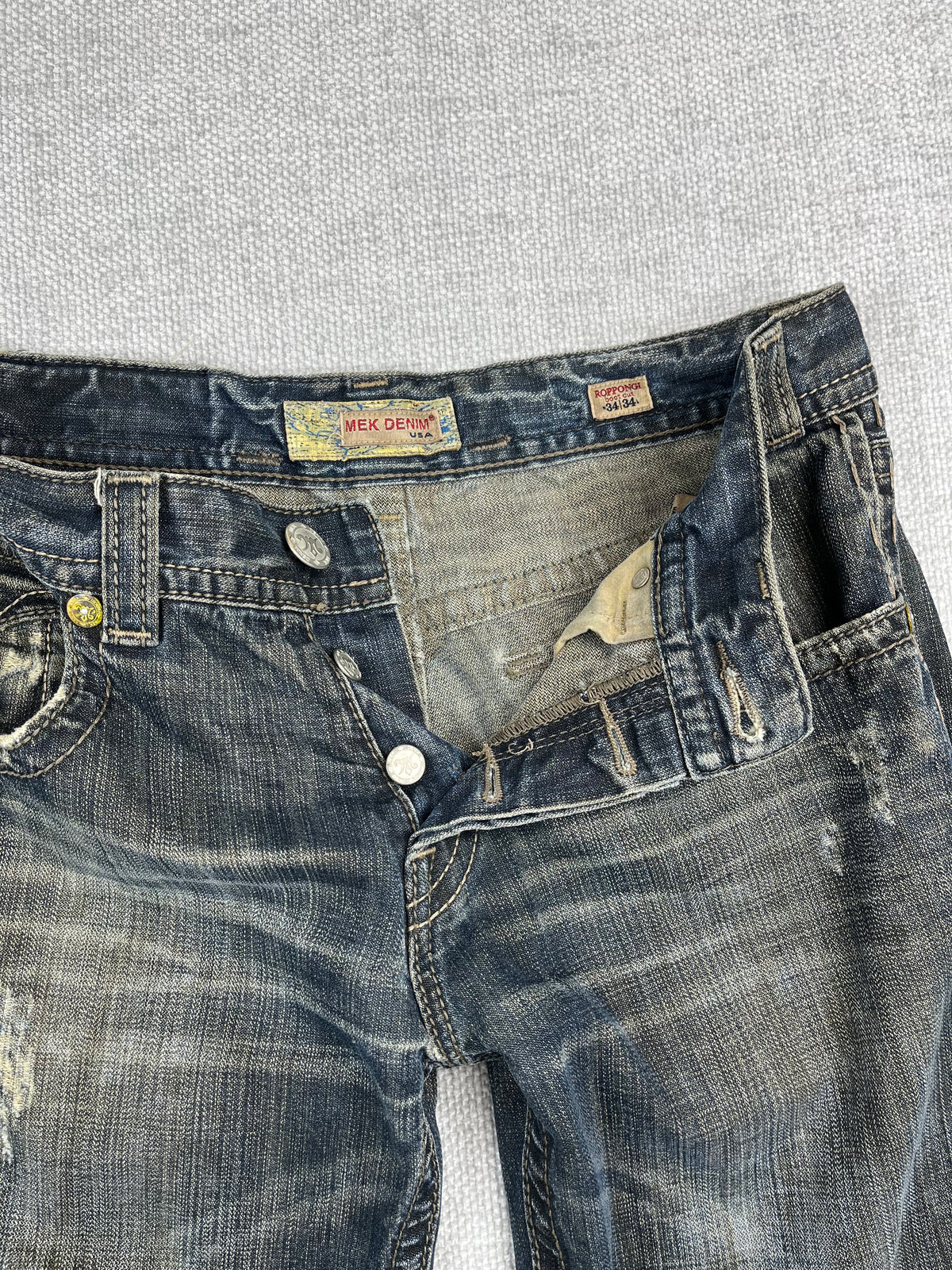 Y2K Distressed Bootcut Jeans 34"
