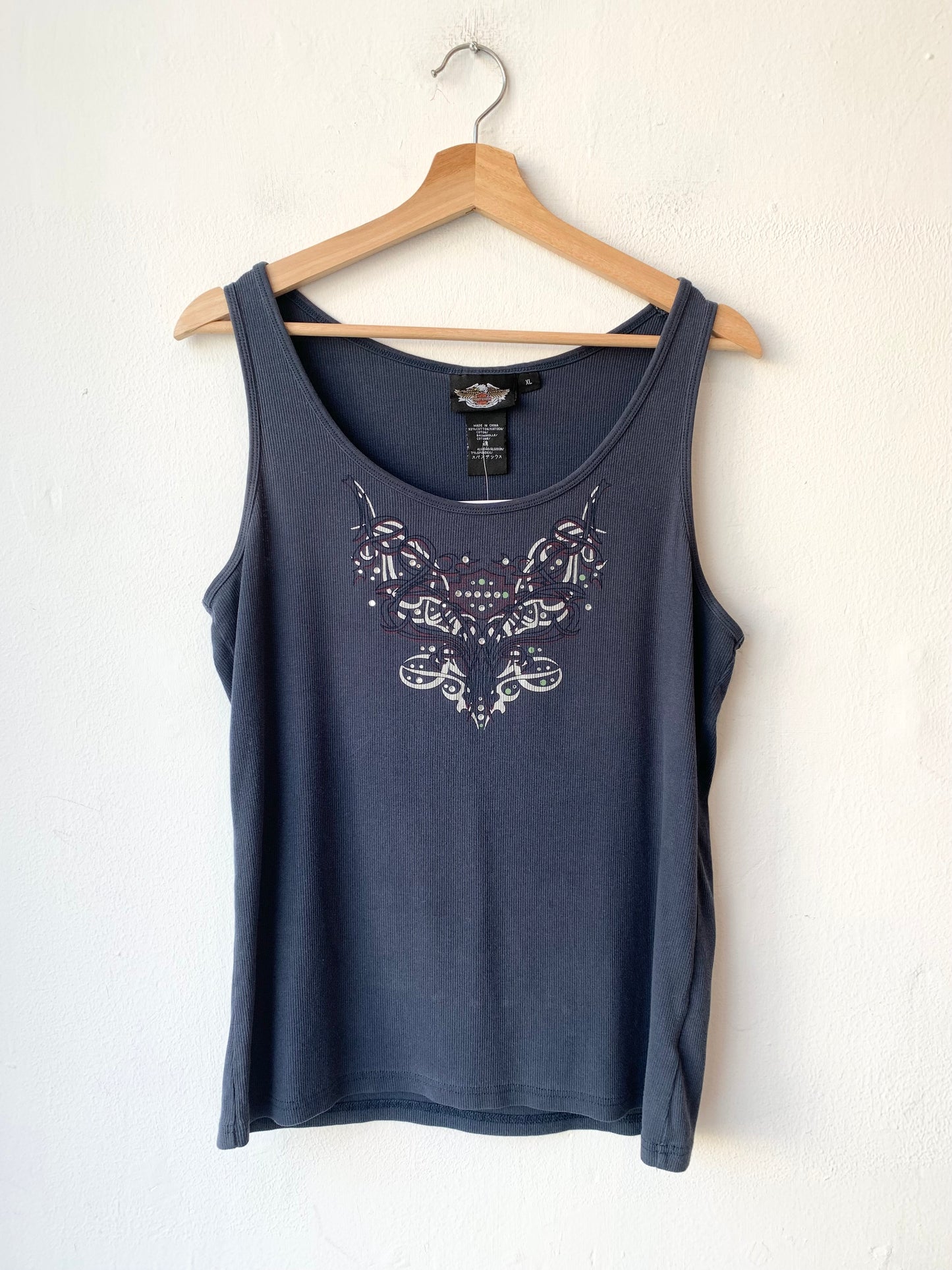 Y2K Rhinestone Harley Tank