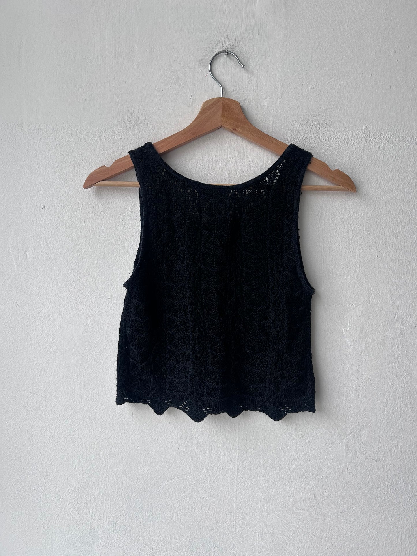90’s Crochet Black Tank